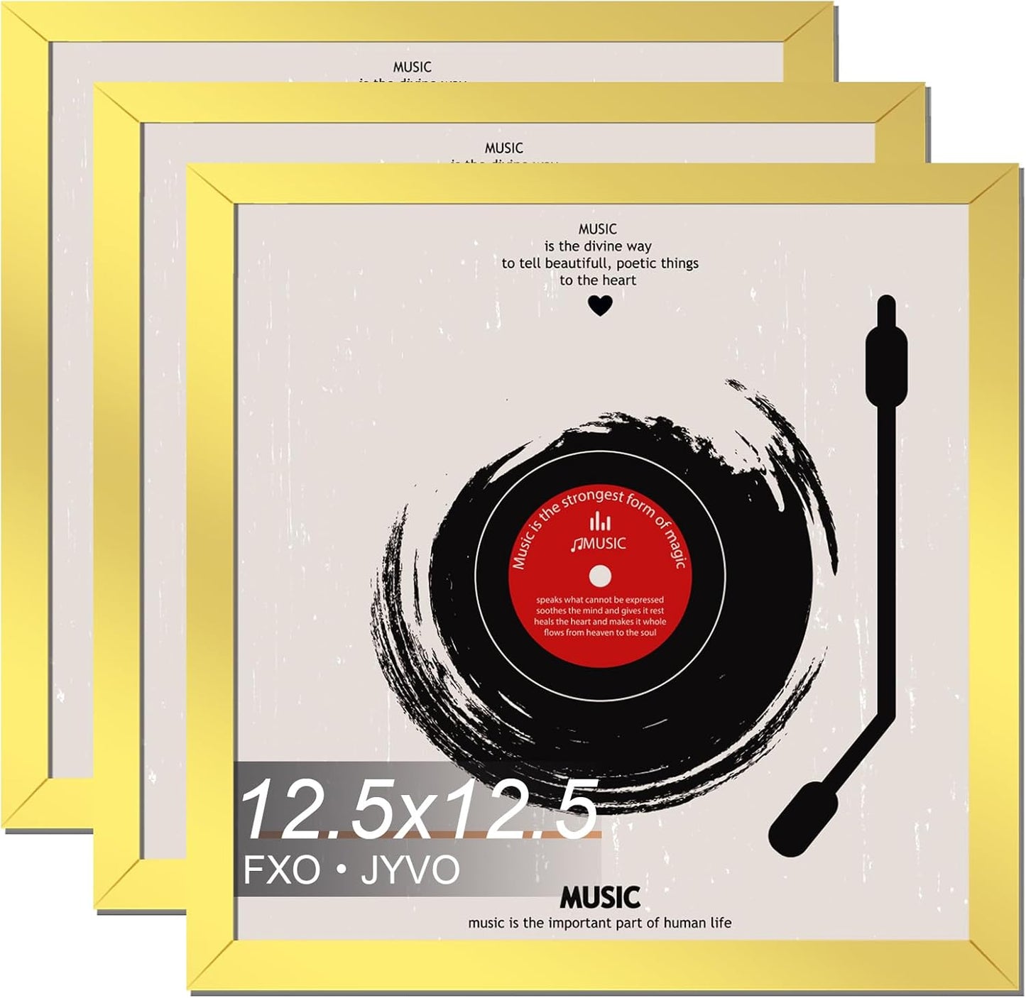 4-Pack 12.5" White Vinyl Record Frames