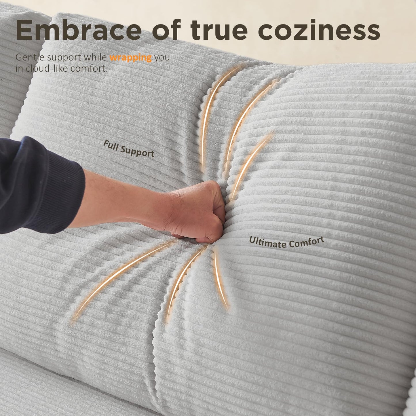 INGEROOM 108" Sectional Sofa – Dark Gray