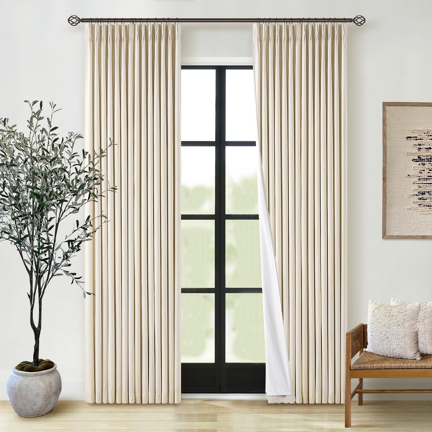 Linen Blackout Curtains 84" 2-Pack