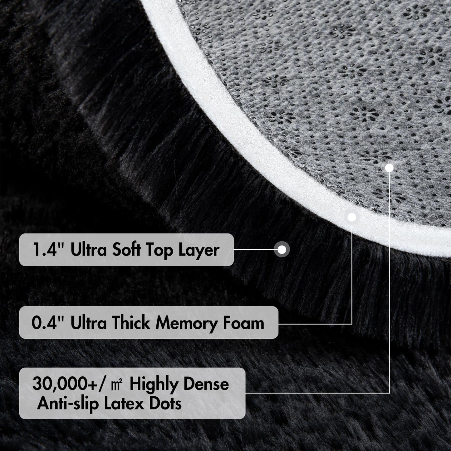 6x9 Ft Dark Grey Shag Area Rug