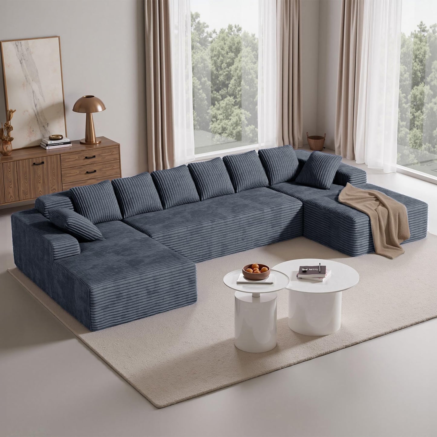 131" U-Shaped Cloud Sectional Sofa
