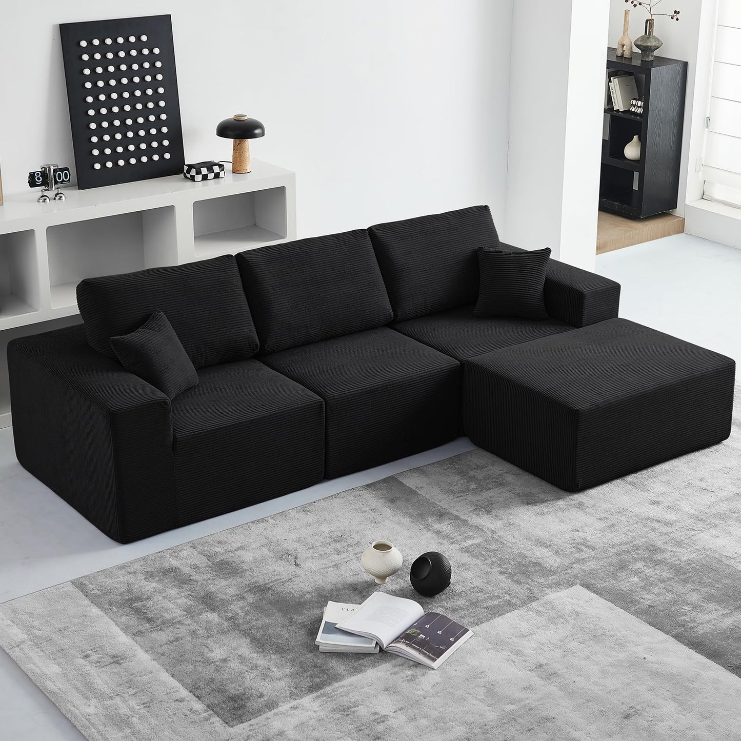 INGEROOM 108" Sectional Sofa – Dark Gray
