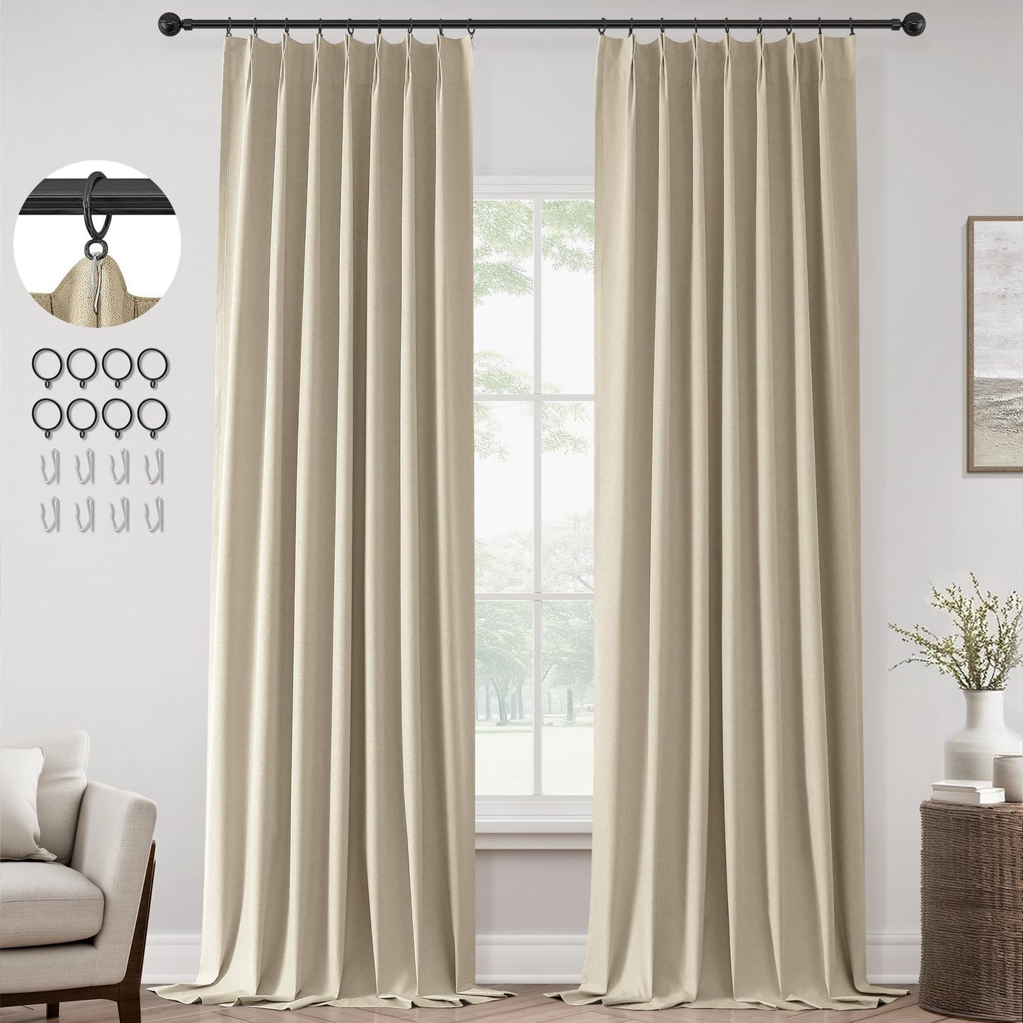 ChrisDowa Blackout Curtains 102" – 2 Panels
