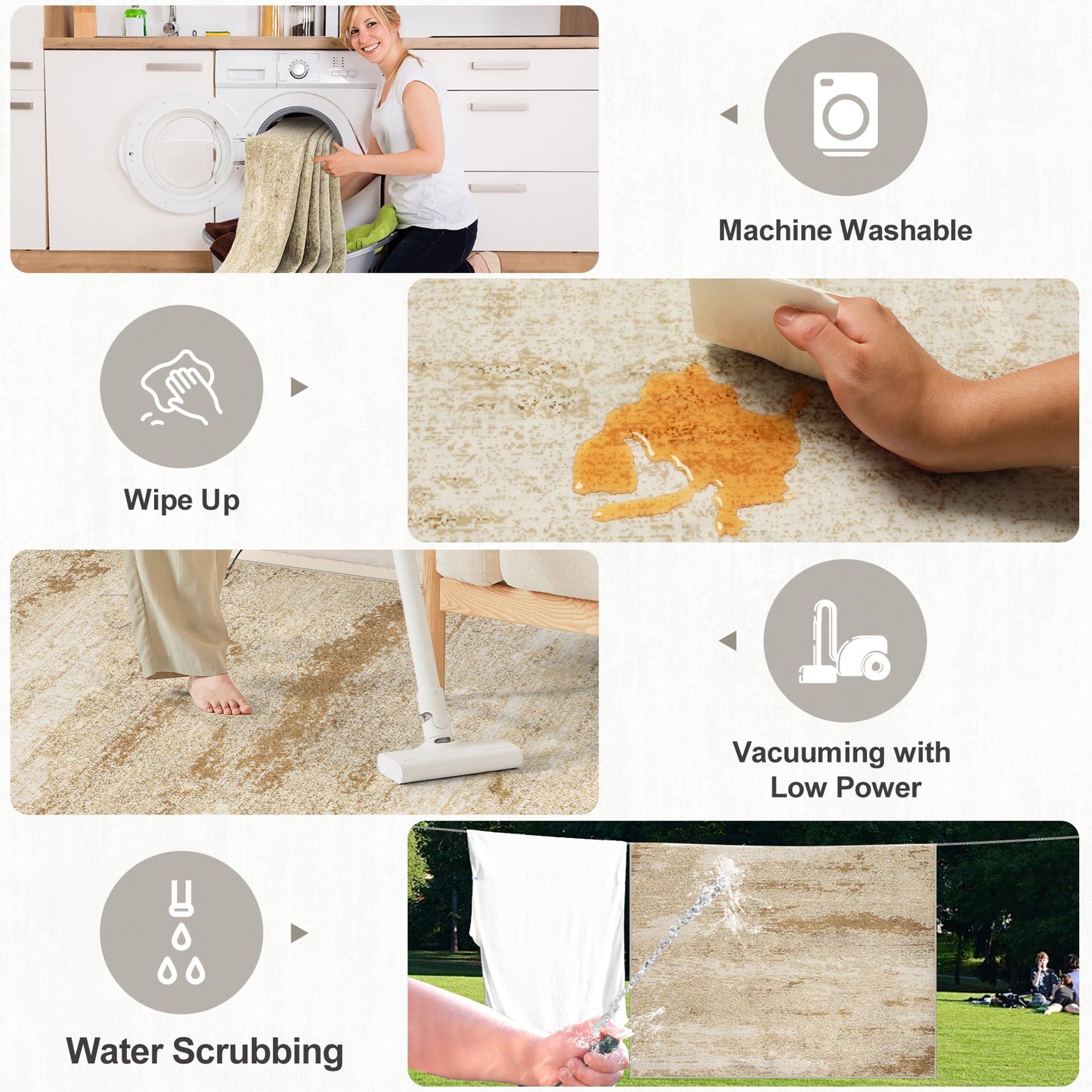 8x10 Ft Grey Abstract Area Rug