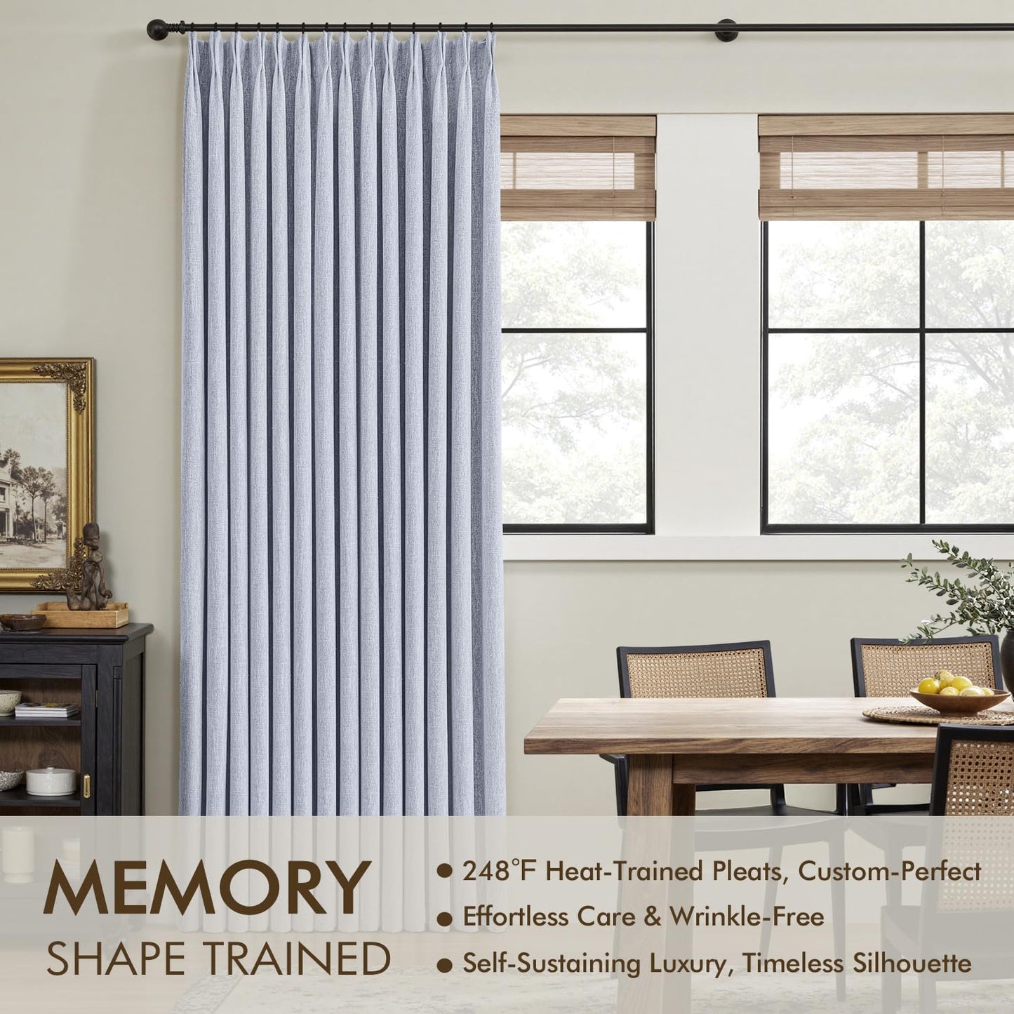 MIULEE Blackout Linen Curtains 84" – 2 Panels