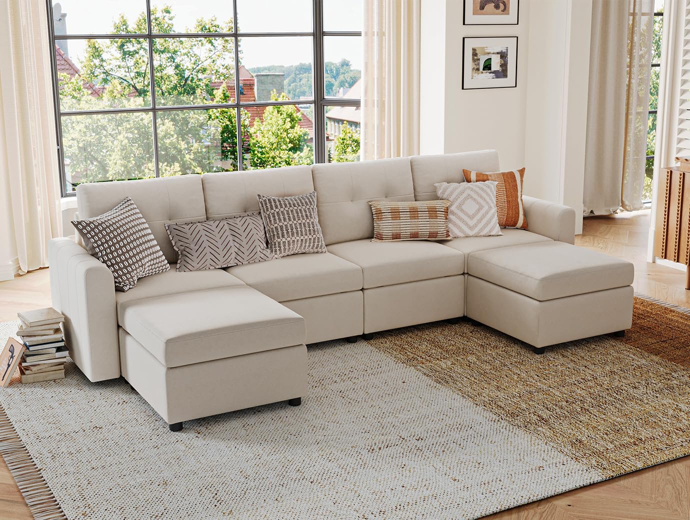 LINSY HOME Modular Sectional Sofa – Dark Gray