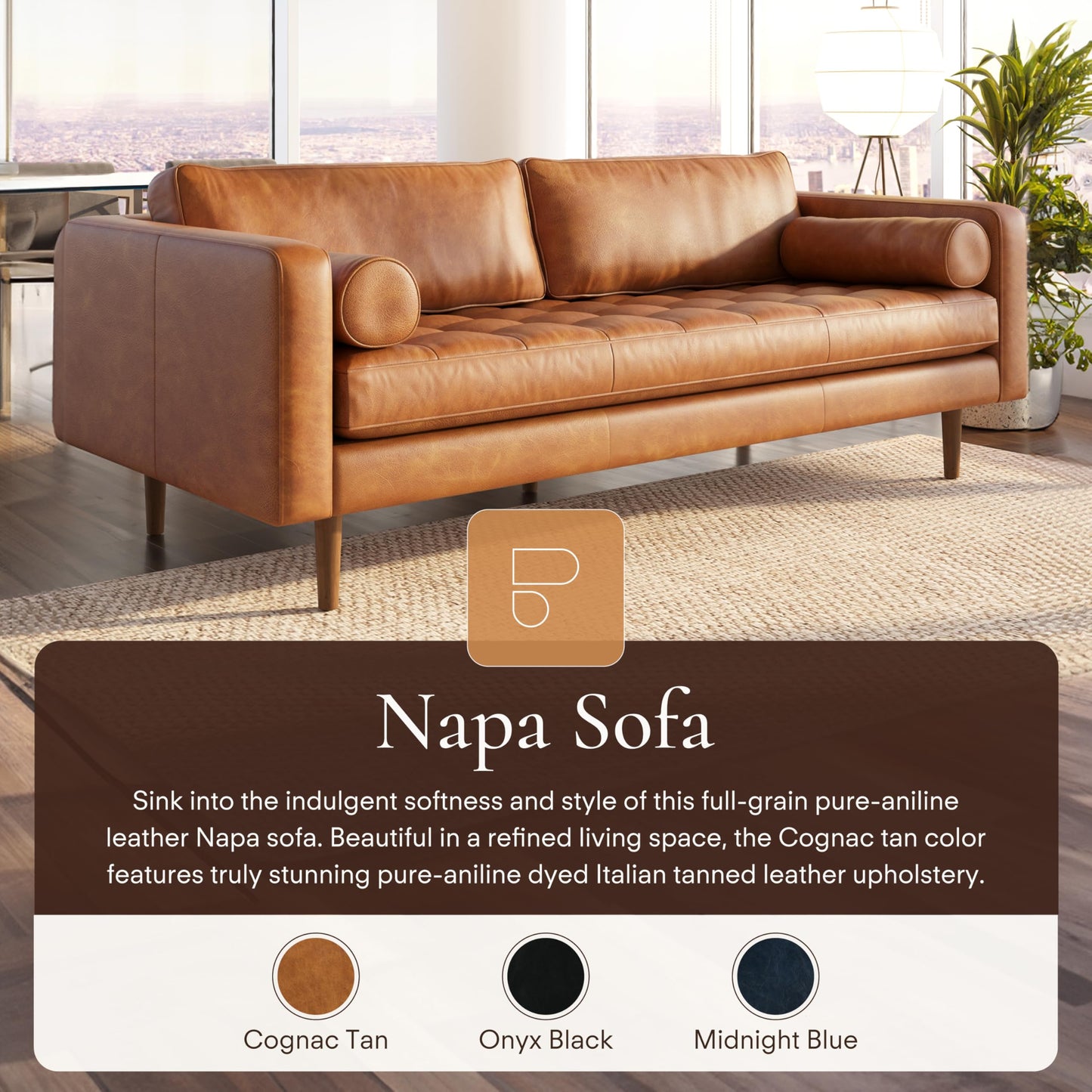 Poly & Bark Napa Leather Couch