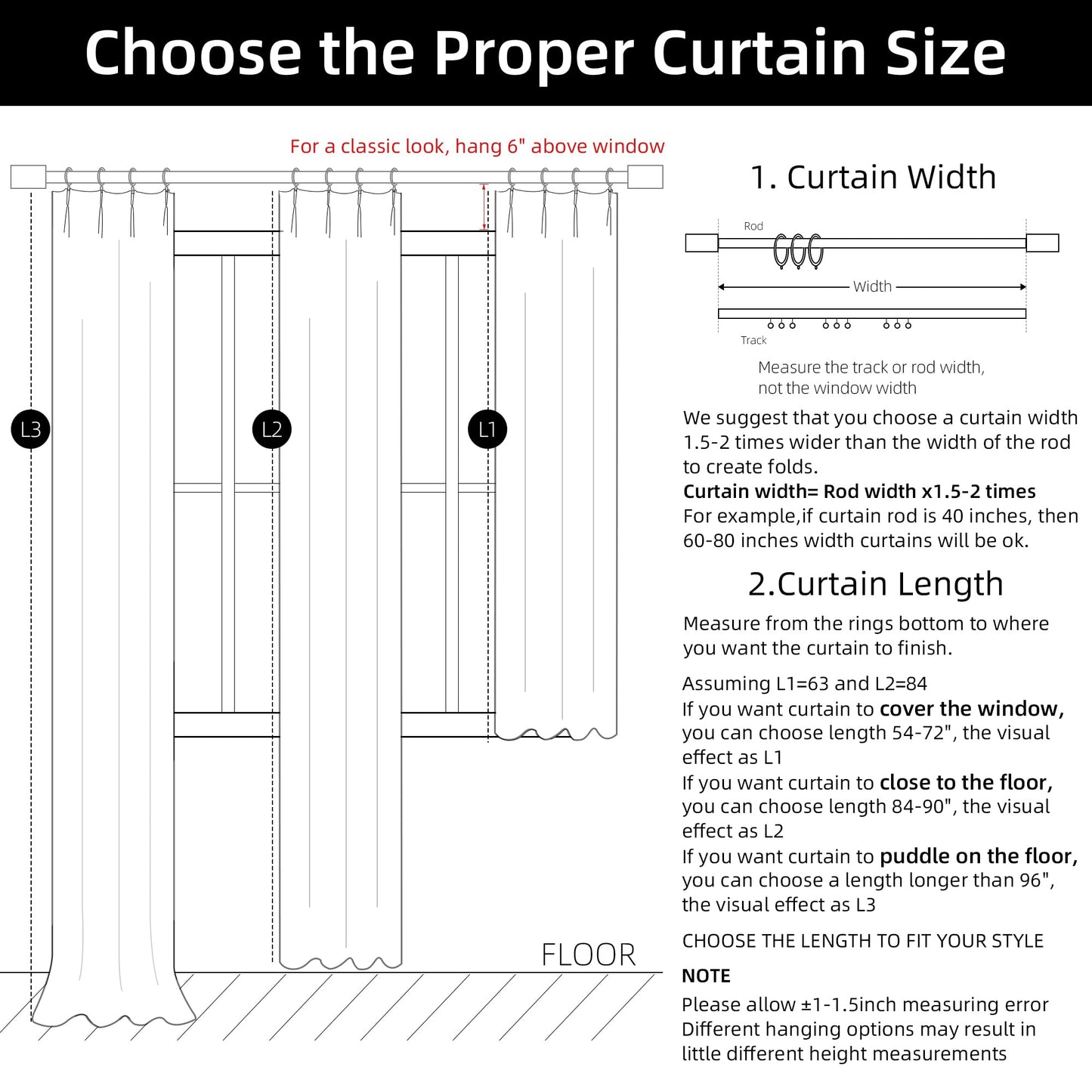 ChrisDowa Blackout Curtains 102" – 2 Panels