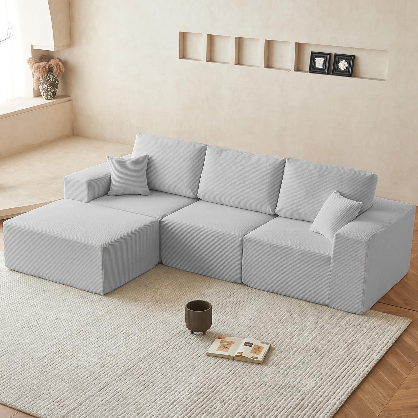 INGEROOM 108" Sectional Sofa – Dark Gray