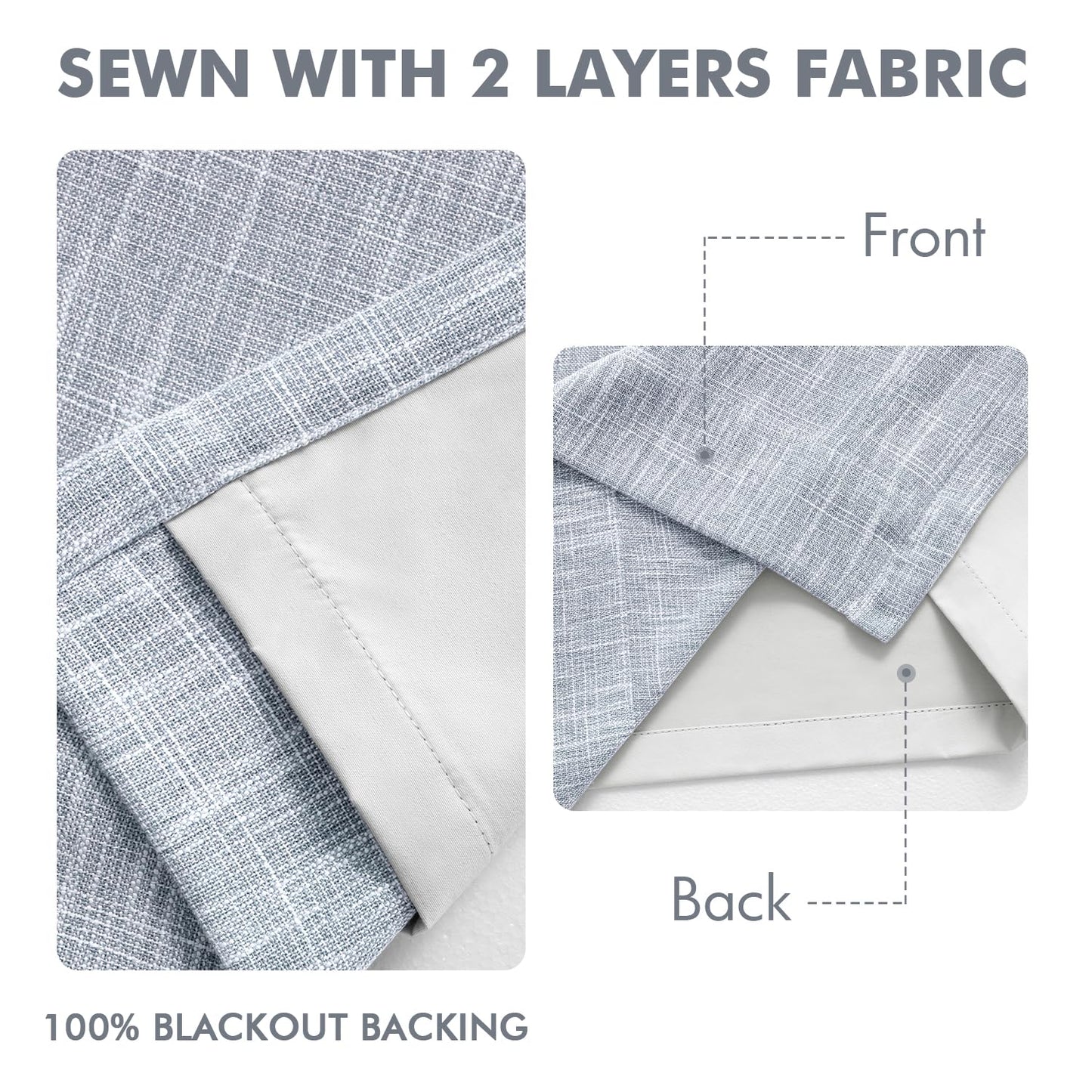 MIULEE Blackout Linen Curtains 84" – 2 Panels