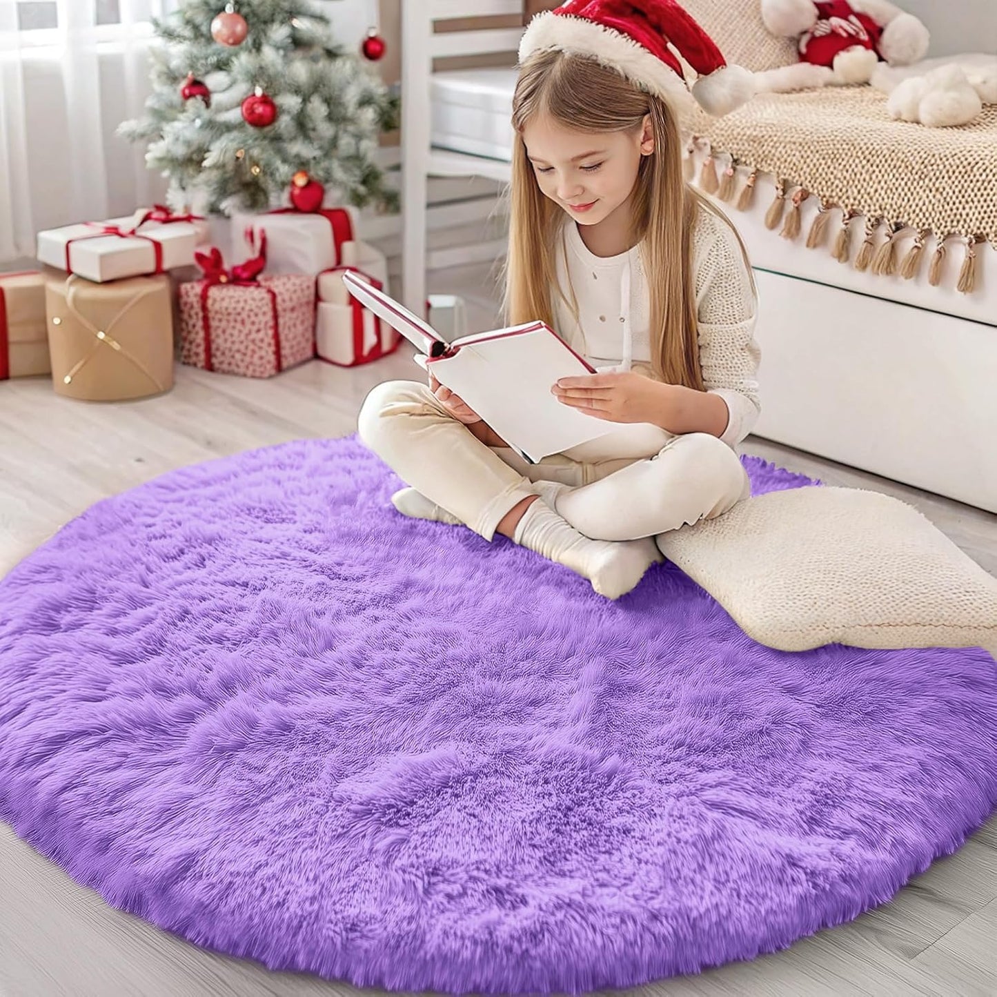 OLANLY 4x5.9 Grey Shag Rug