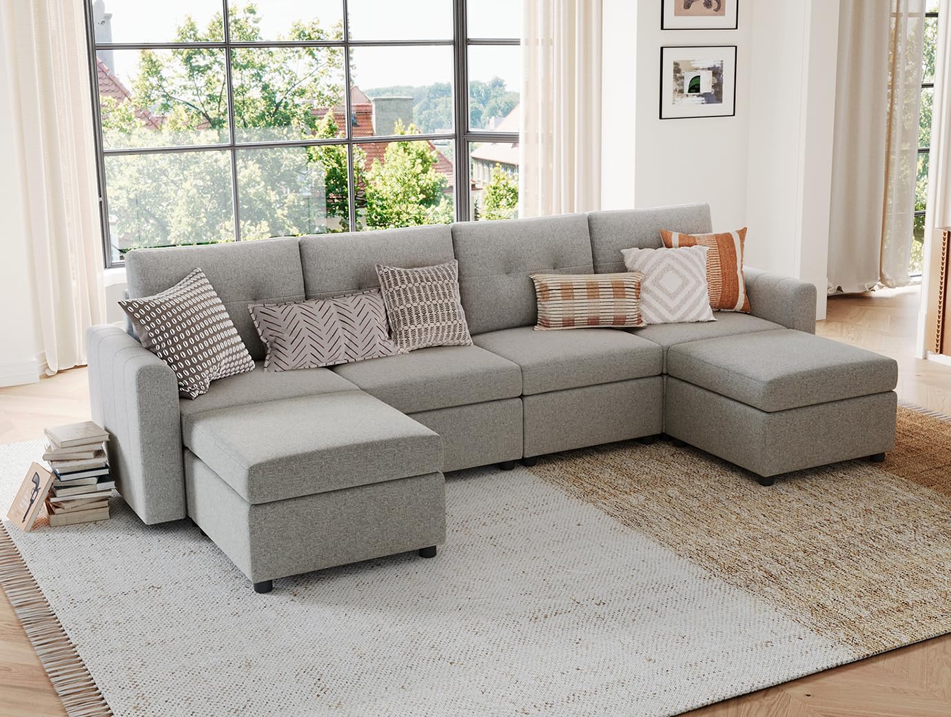 LINSY HOME Modular Sectional Sofa – Dark Gray