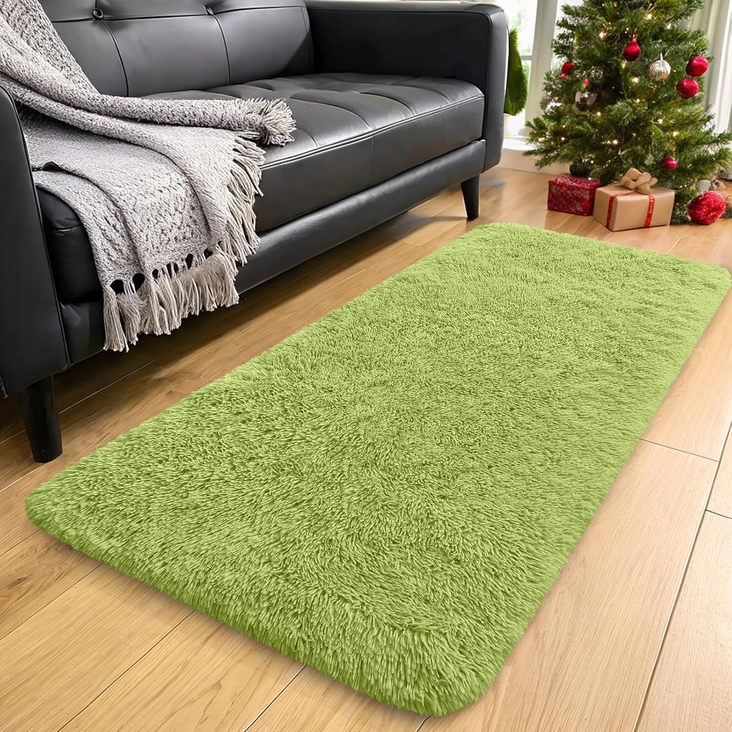 OLANLY 4x5.9 Grey Shag Rug