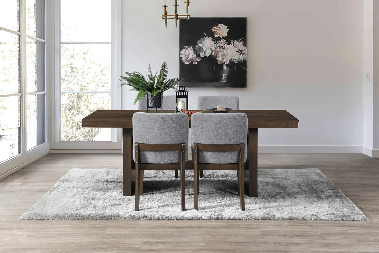 Kody 5-Piece Wood Dining Set – Beige Chairs