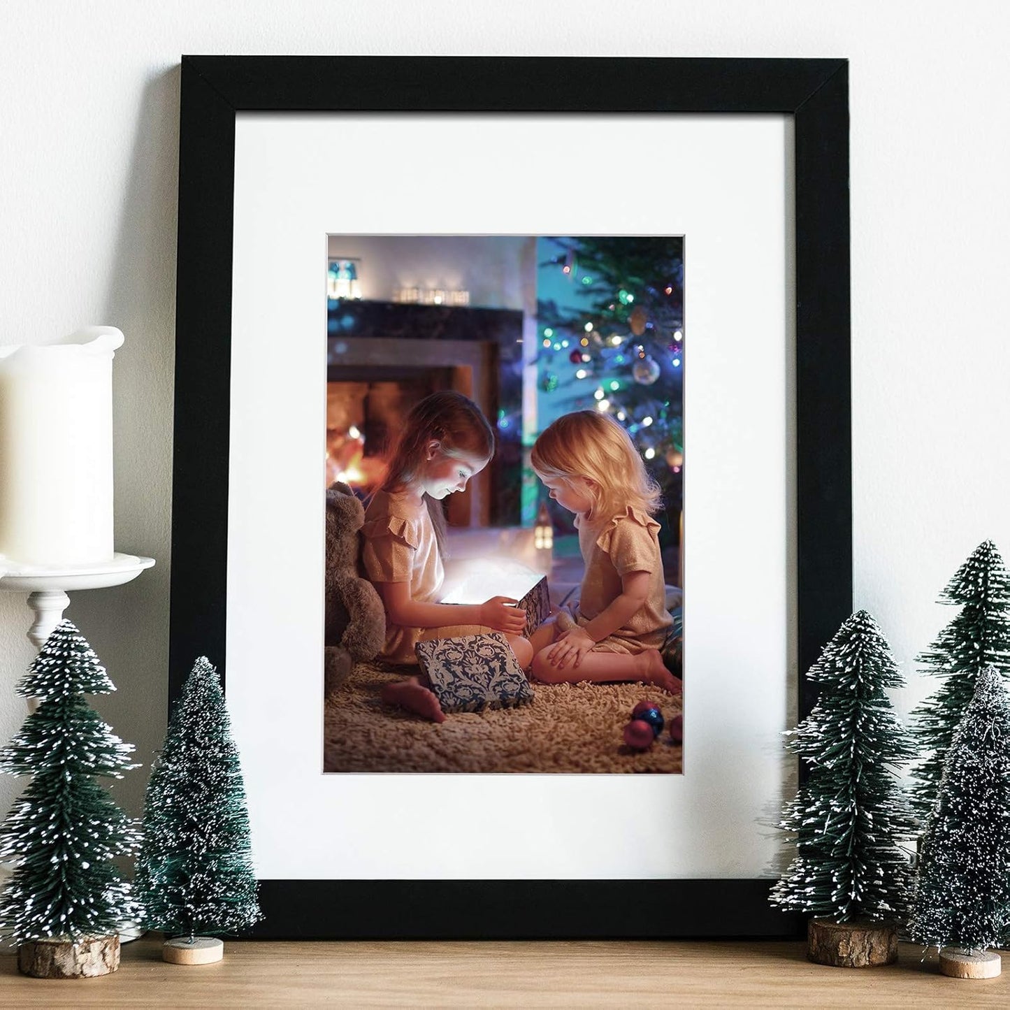 Egofine 4-Piece Black Wood Frame Set