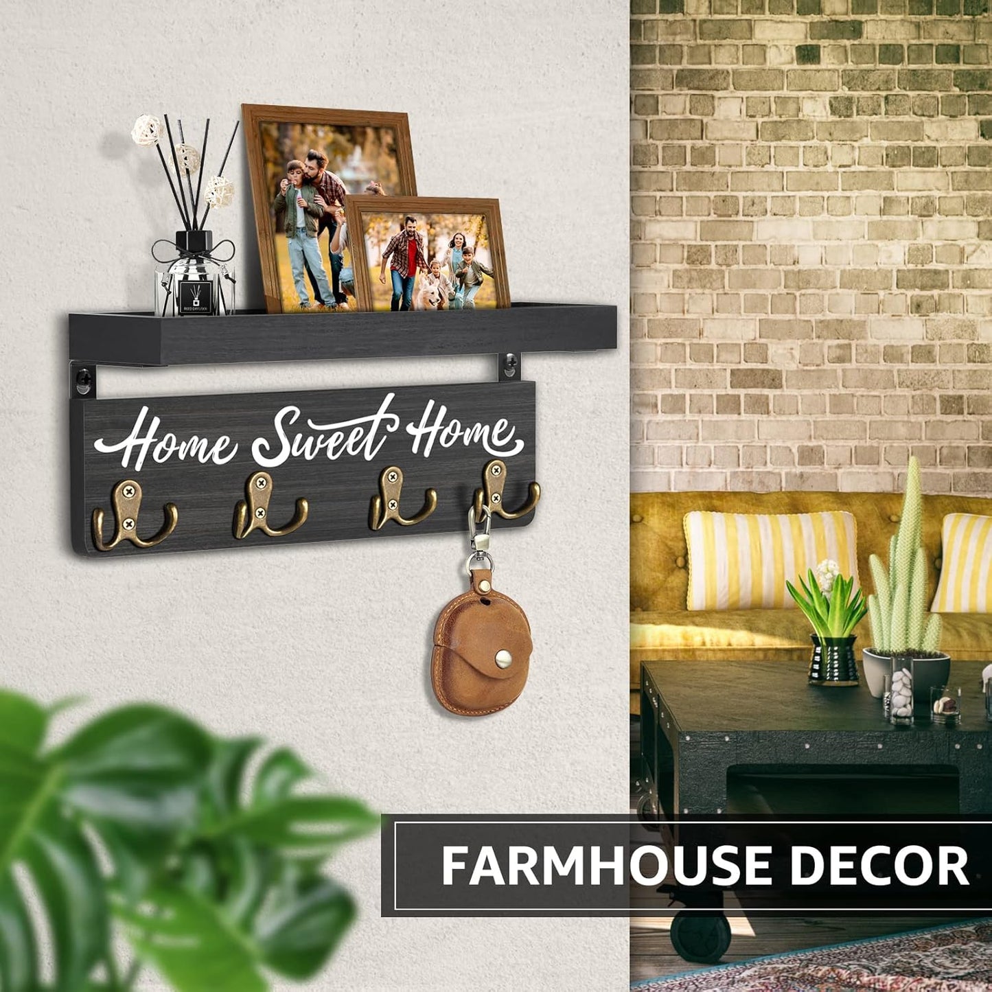 buways Rustic Wall Key Holder – Black