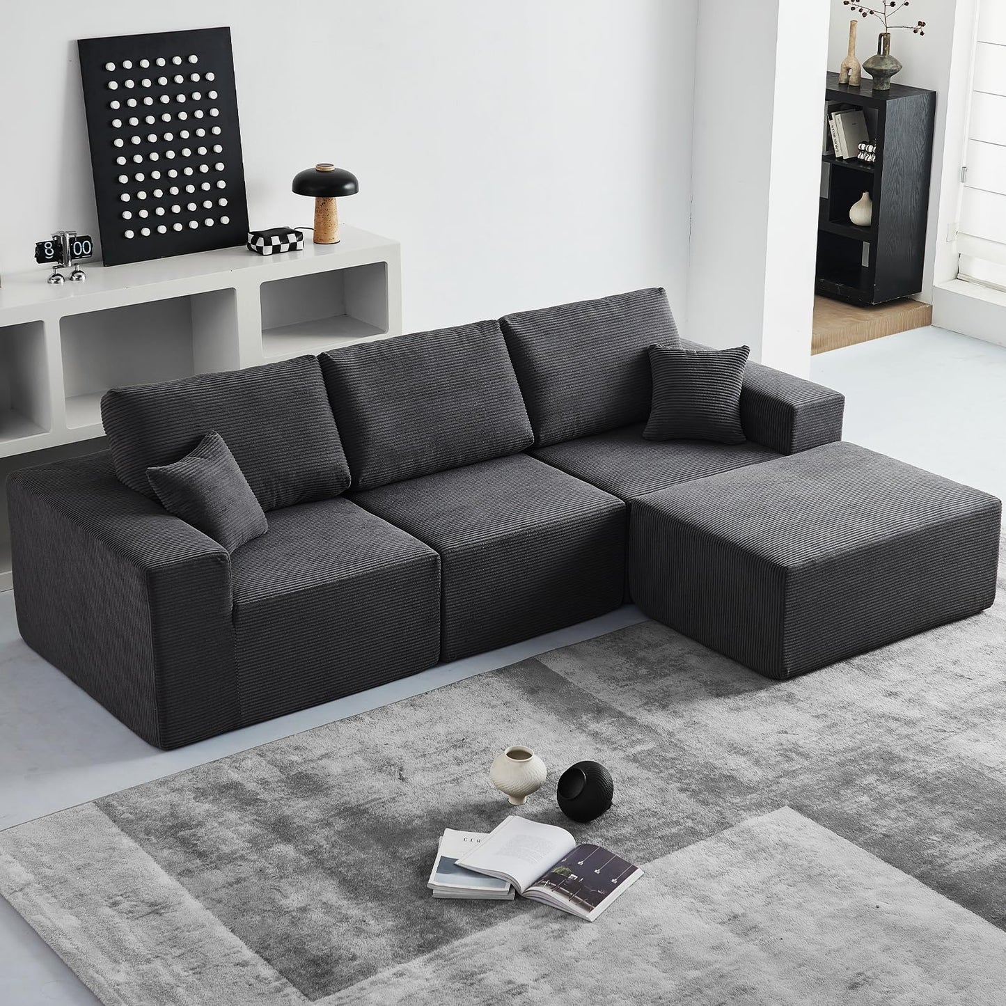 INGEROOM 108" Sectional Sofa – Dark Gray