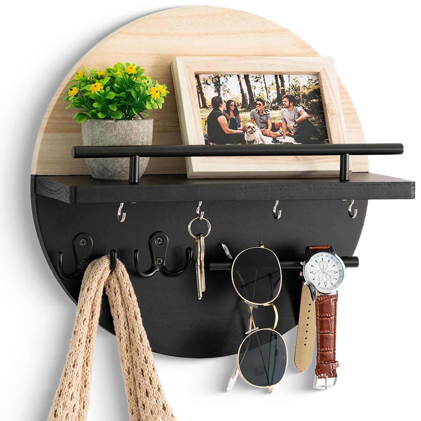 Wall Key & Mail Holder – Rustic