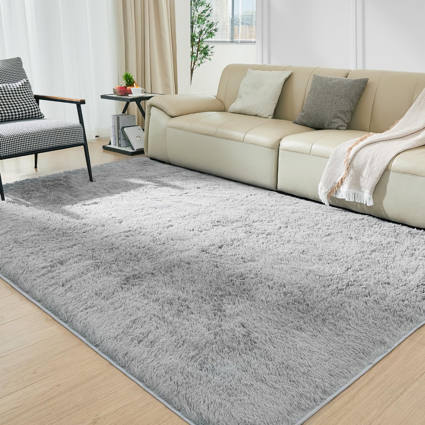 5x8 Grey Ultra-Soft Shag Rug