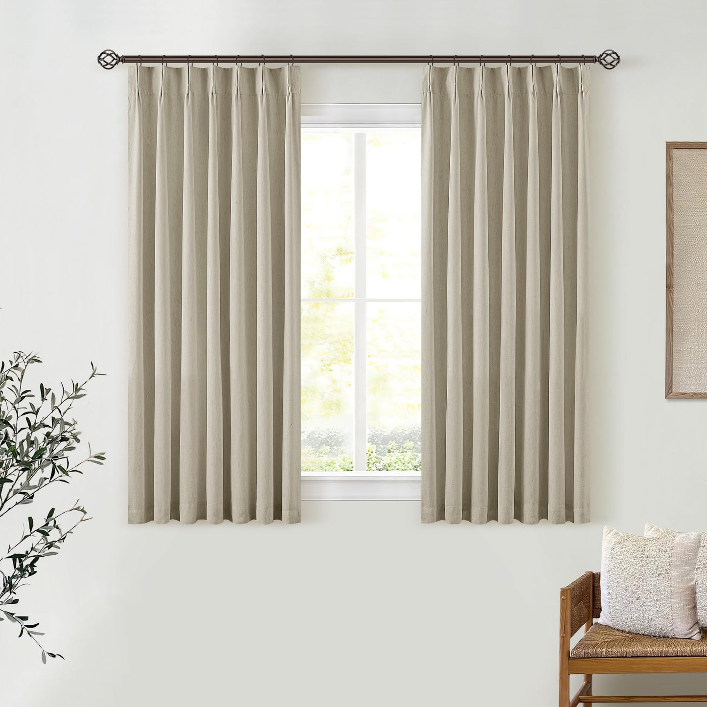 Linen Blackout Curtains 84" 2-Pack