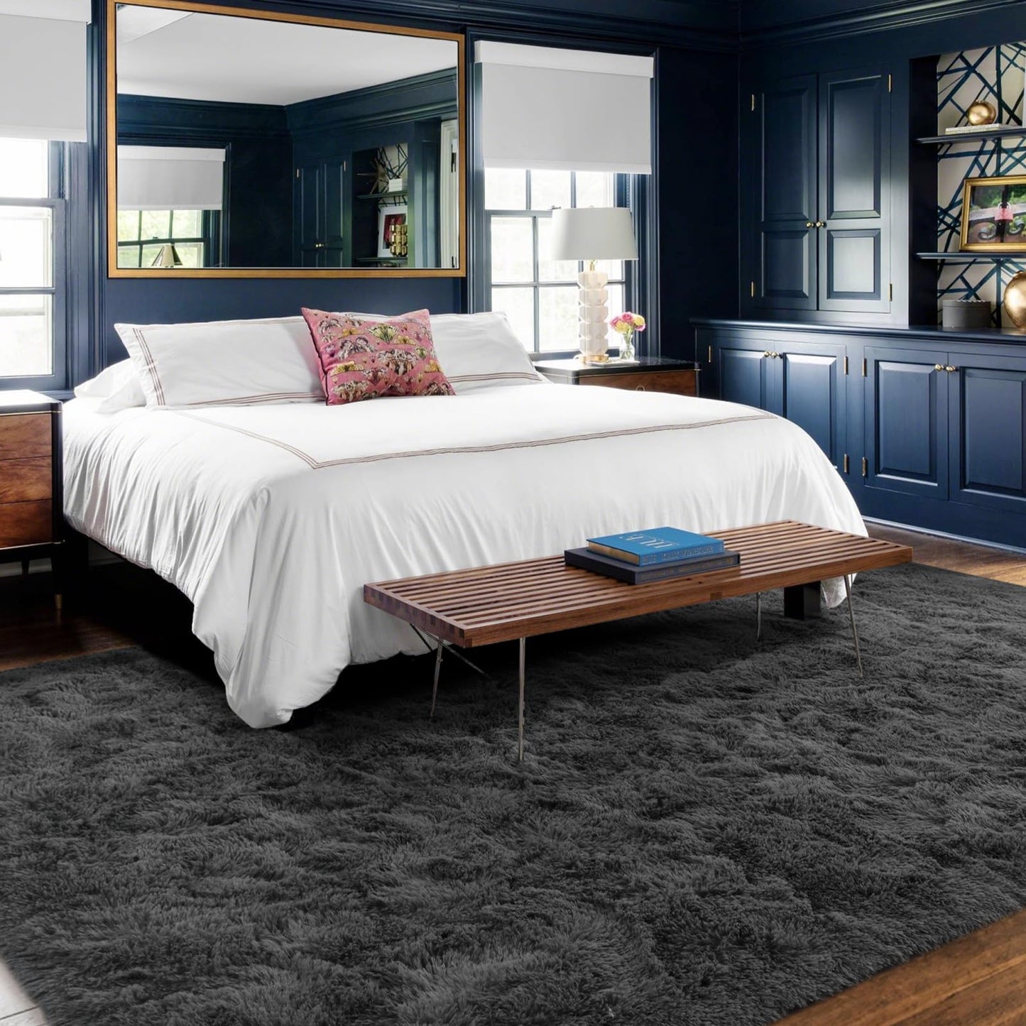 6x9 Ft Dark Grey Shag Area Rug