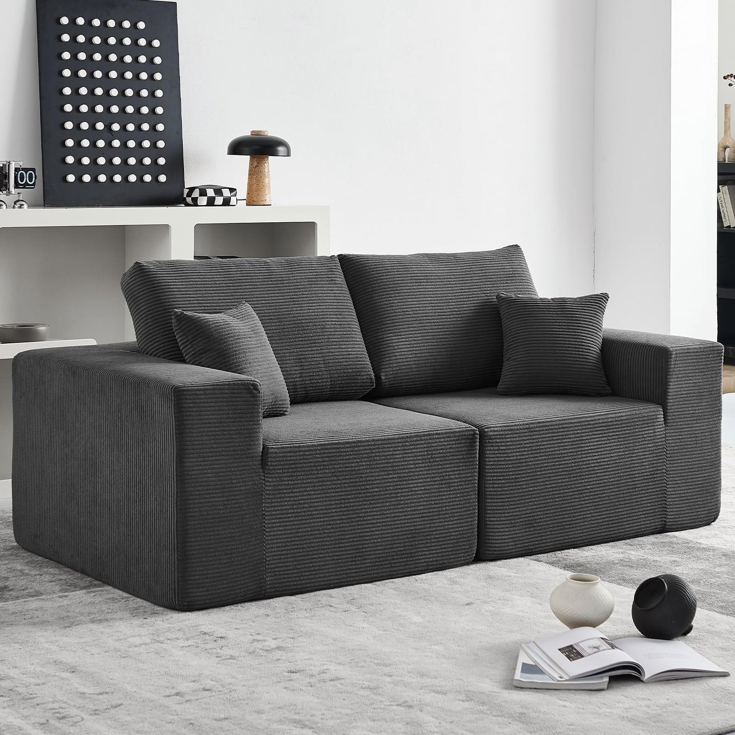 INGEROOM 108" Sectional Sofa – Dark Gray