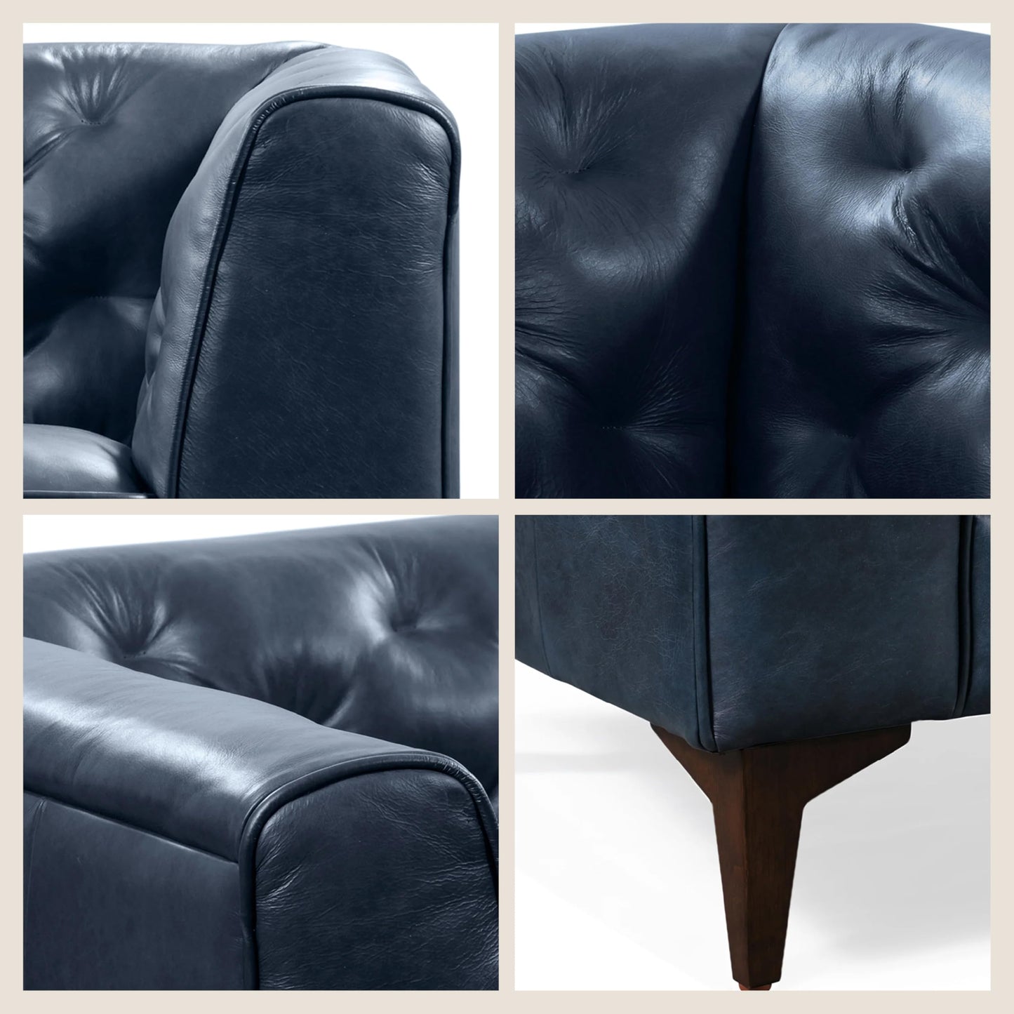 POLY & BARK 74" Leather Sofa – Cognac Tan