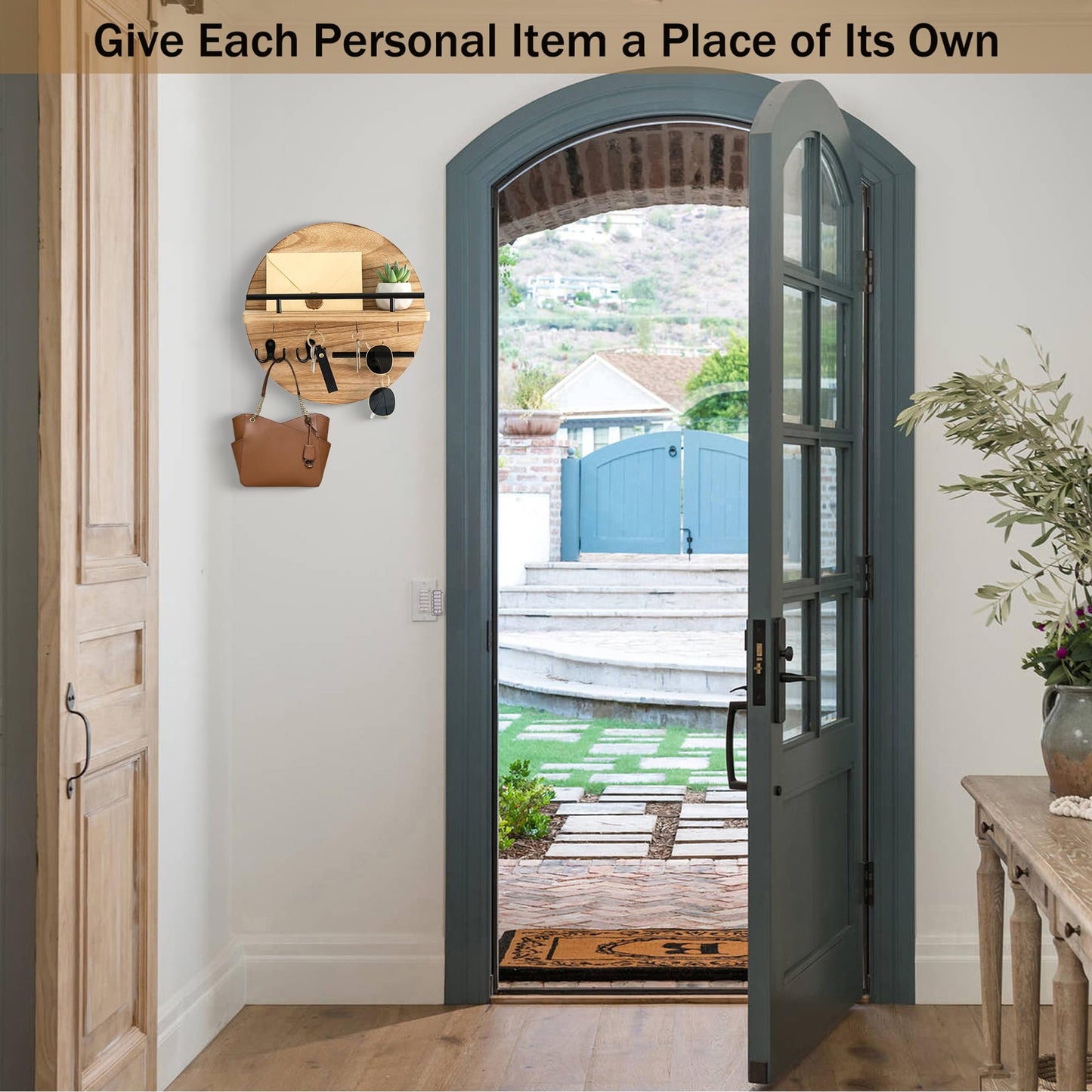 Wall Key & Mail Holder – Rustic