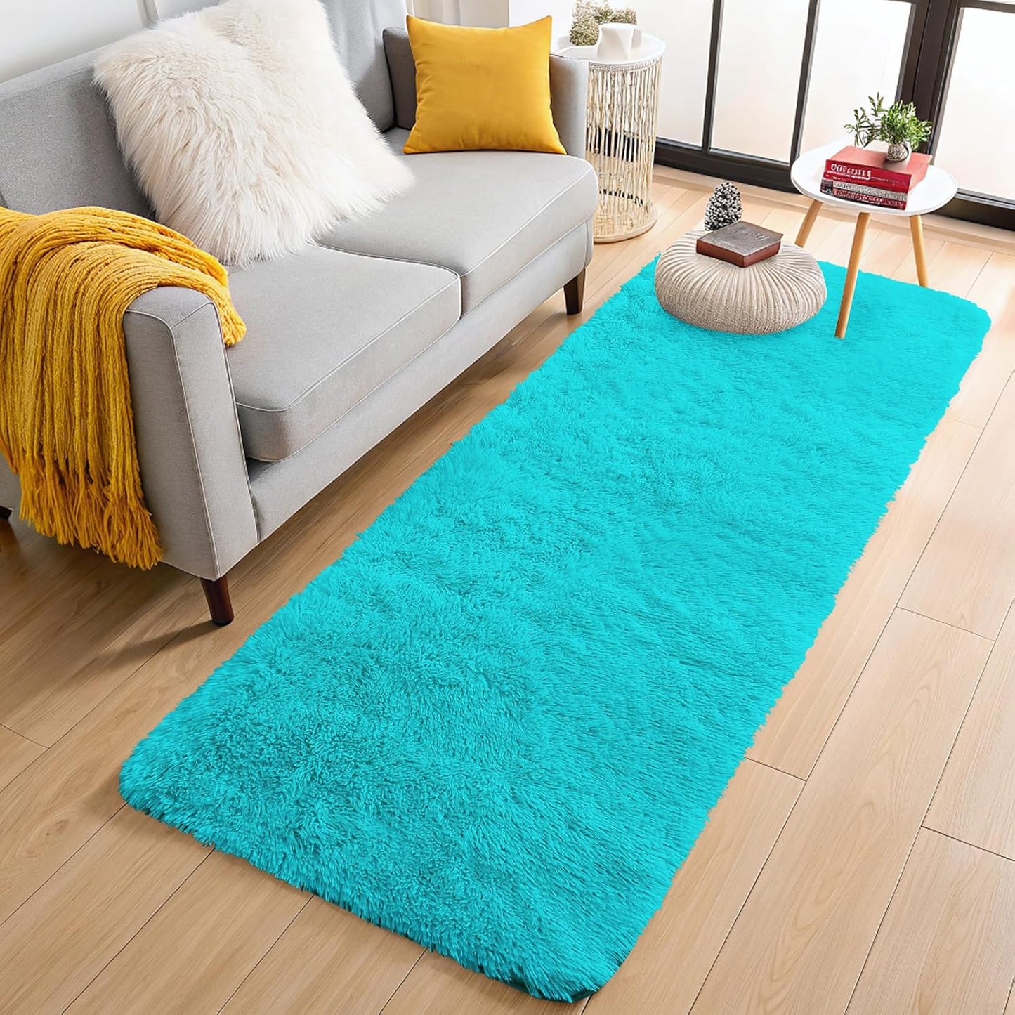 OLANLY 4x5.9 Grey Shag Rug