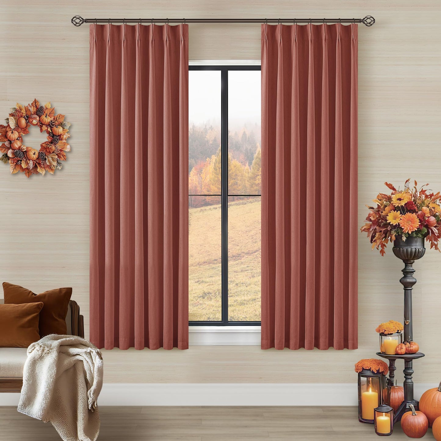 Linen Blackout Curtains 84" 2-Pack