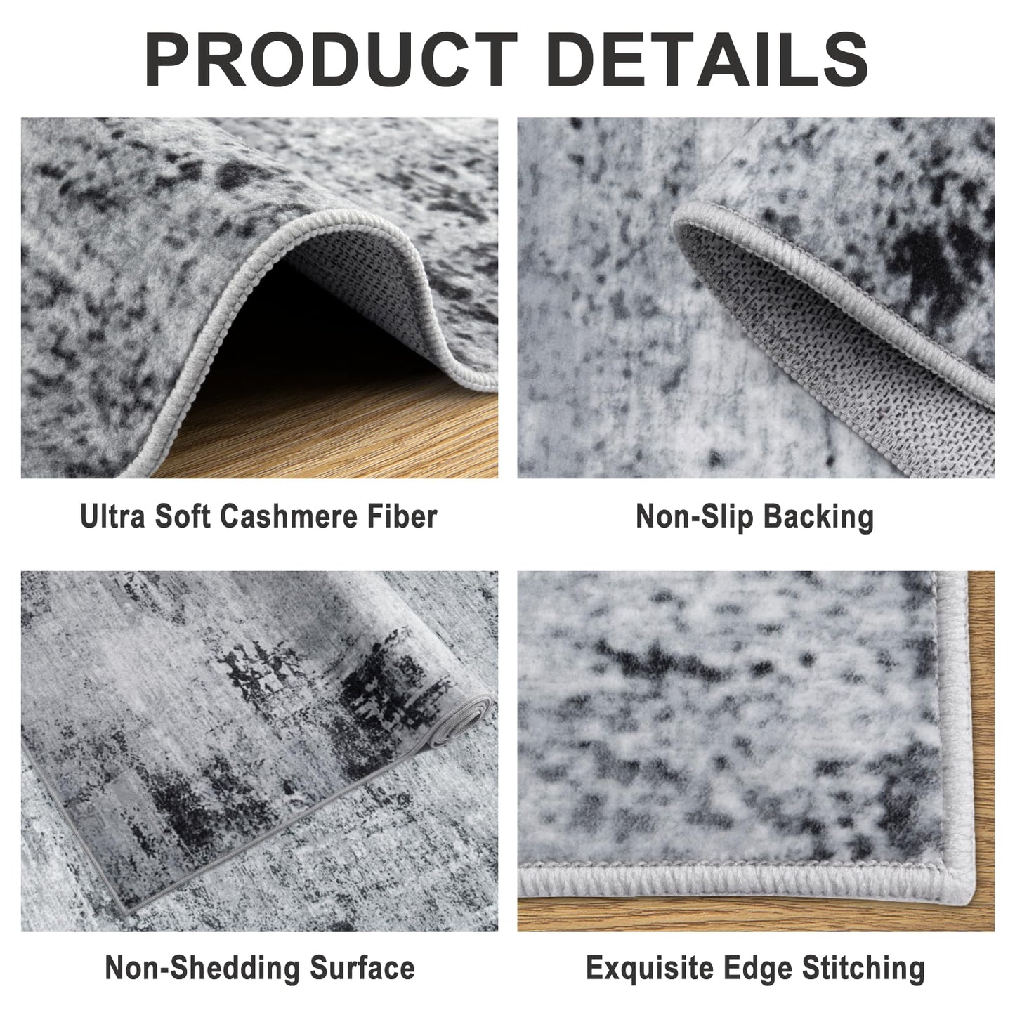 8x10 Ft Grey Abstract Area Rug