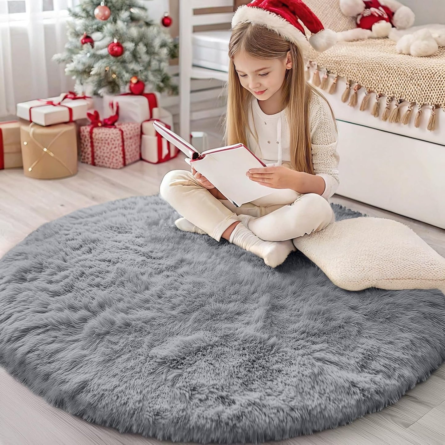 OLANLY 4x5.9 Grey Shag Rug