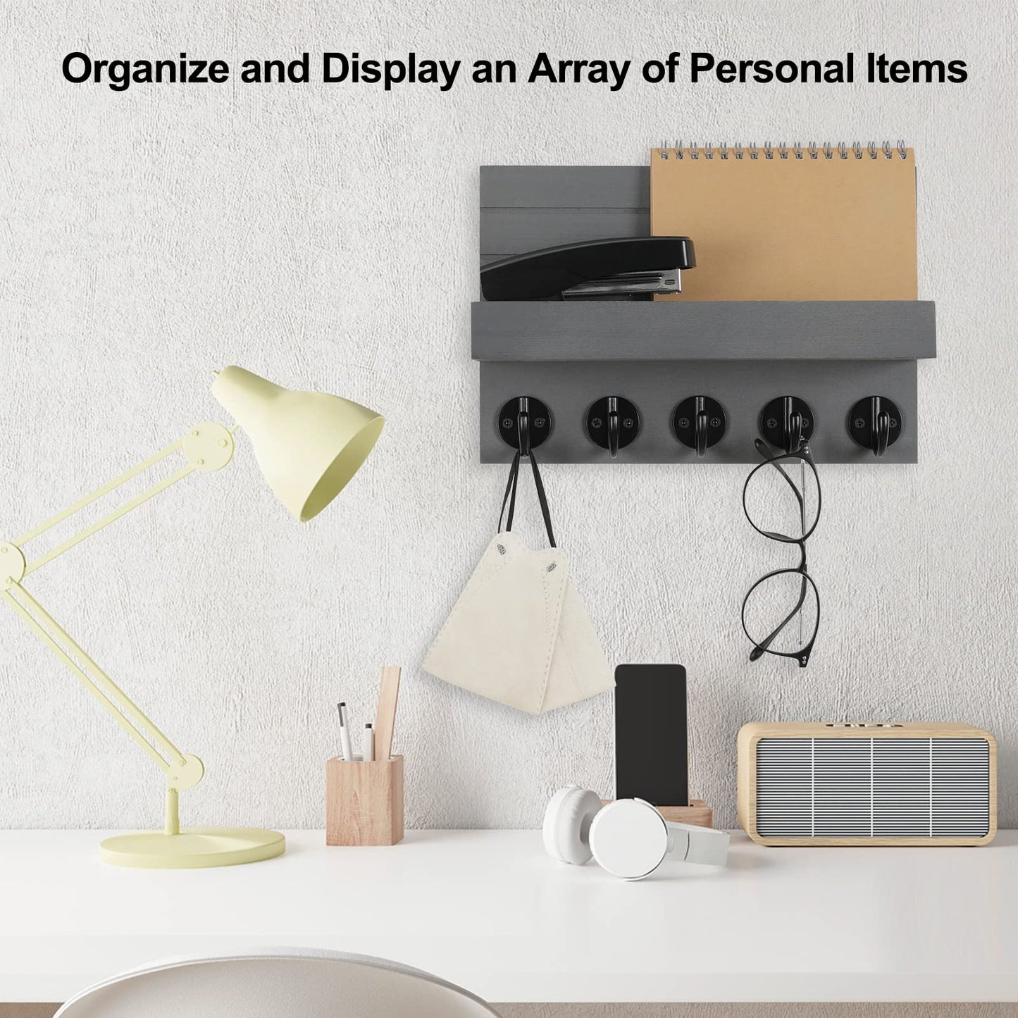 Wall Key & Mail Holder – Wood