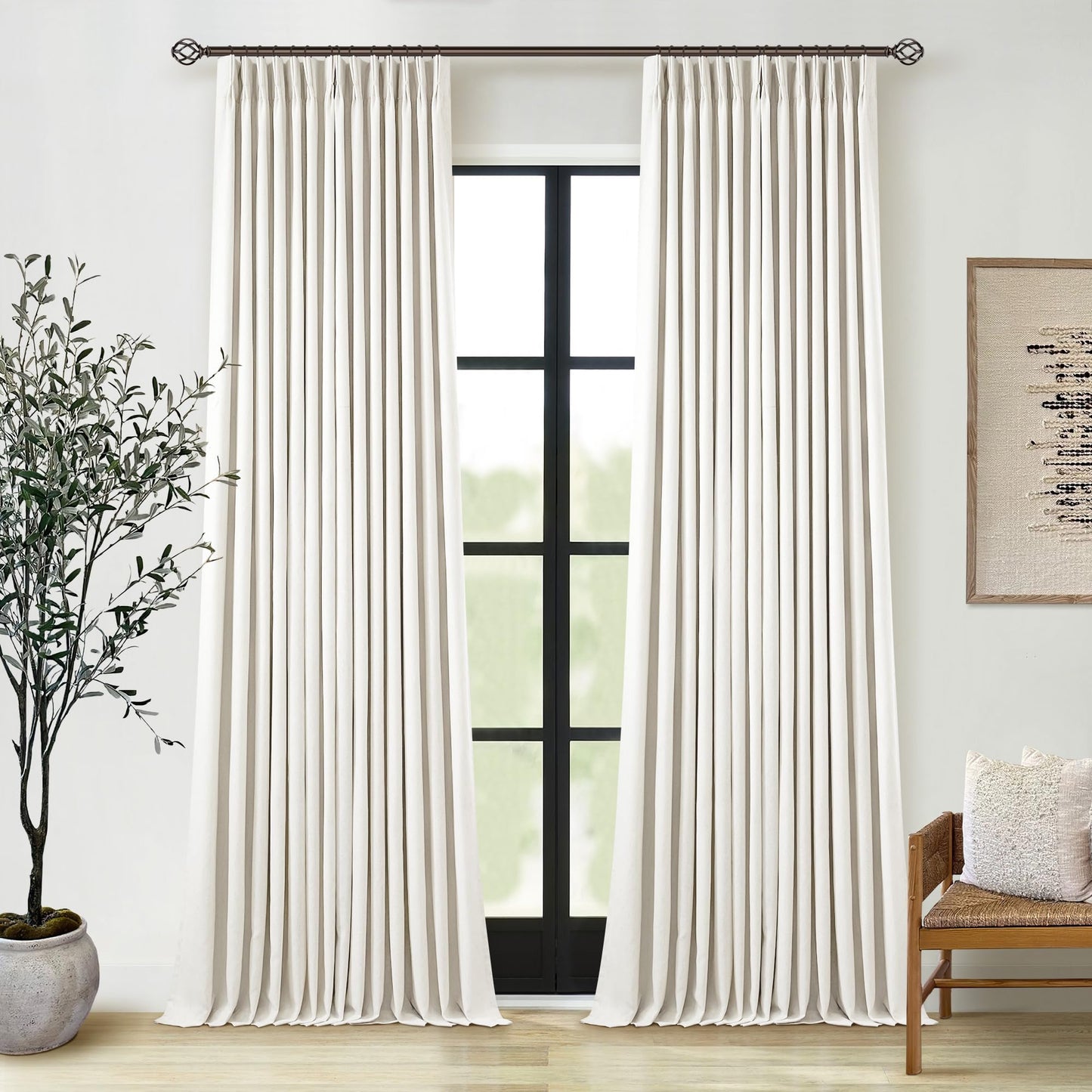 Linen Blackout Curtains 84" 2-Pack