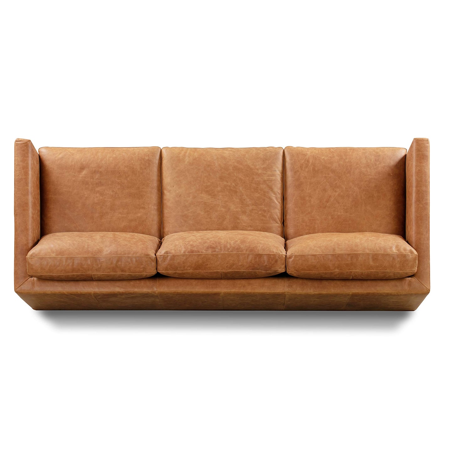 88" Girona Leather Sofa, Cognac Tan