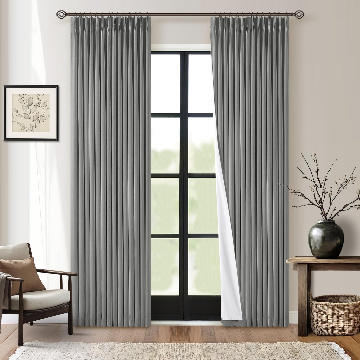 Linen Blackout Curtains 84" 2-Pack
