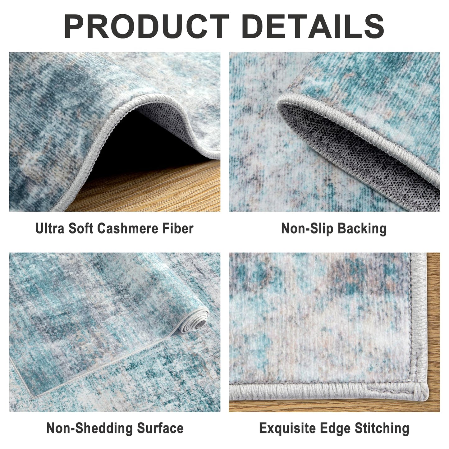 8x10 Ft Grey Abstract Area Rug