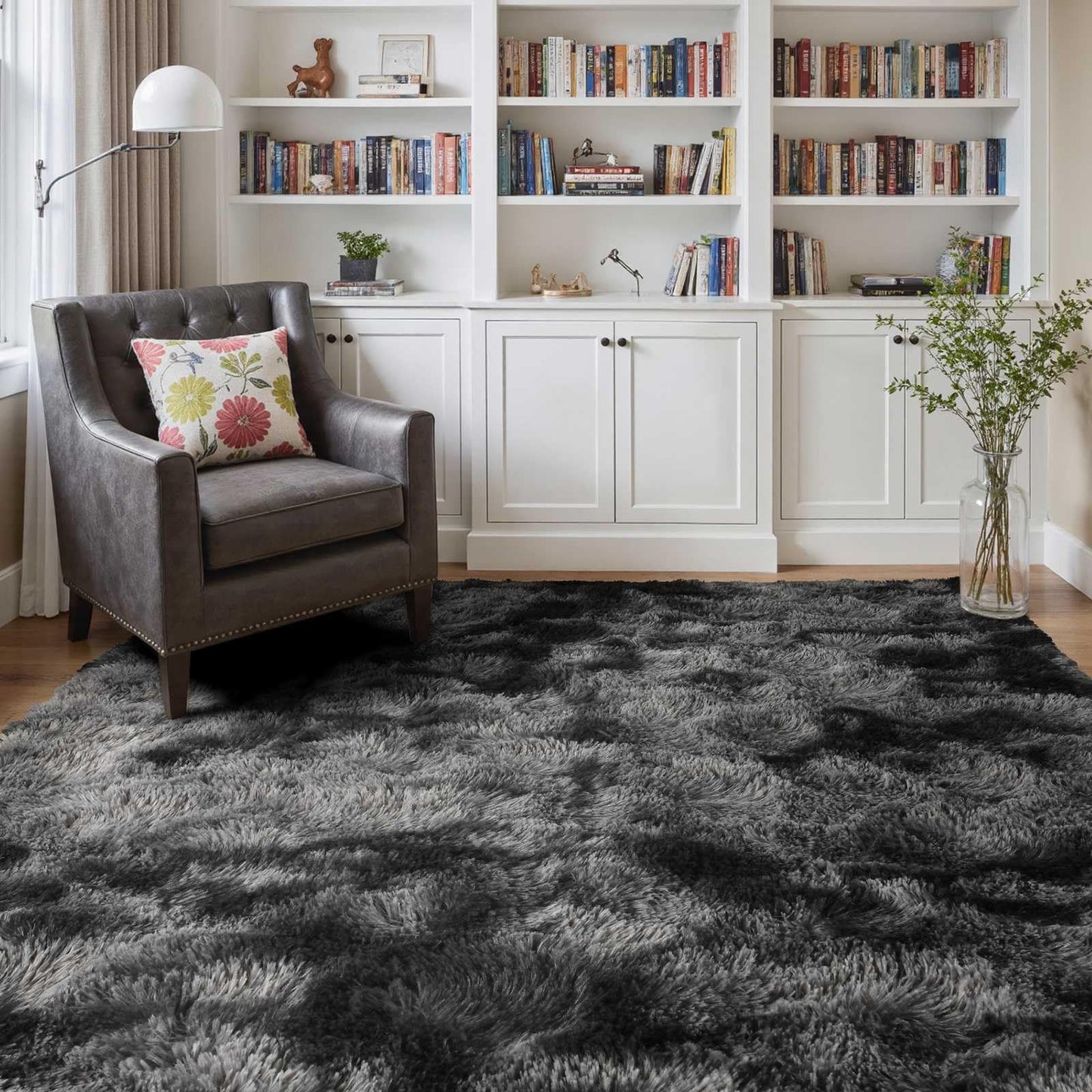 6x9 Ft Dark Grey Shag Area Rug