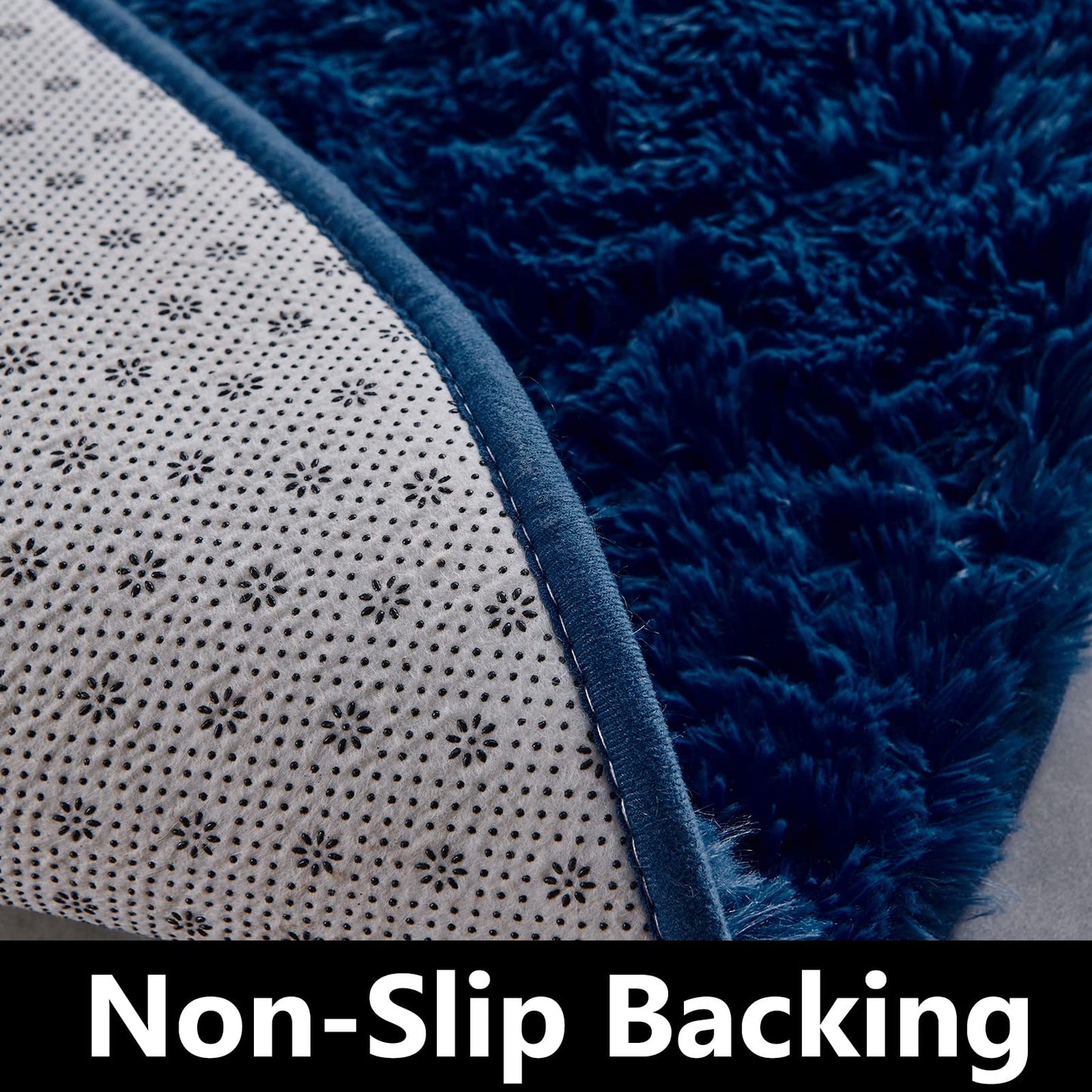 FJZFING 4x4 Light Grey Round Shag Rug