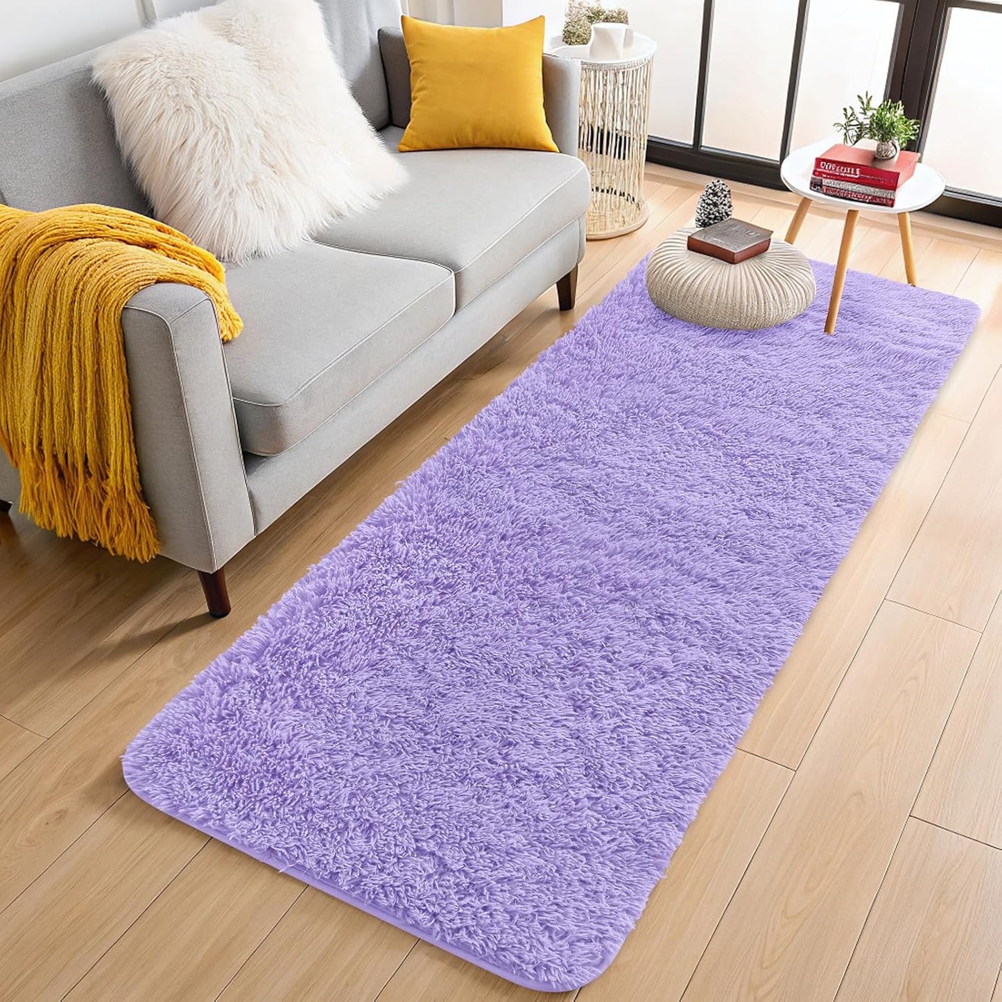 OLANLY 4x5.9 Grey Shag Rug
