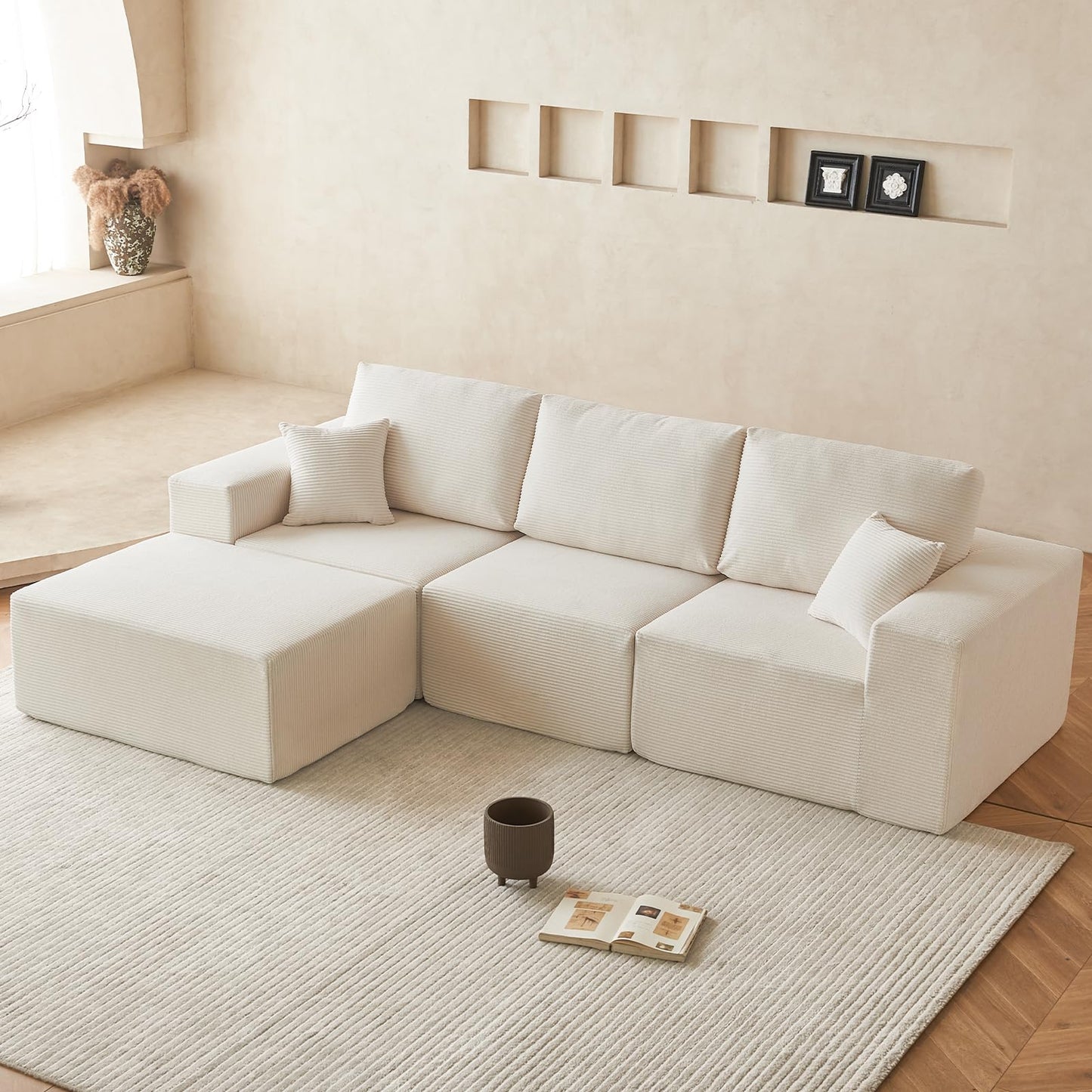 INGEROOM 108" Sectional Sofa – Dark Gray