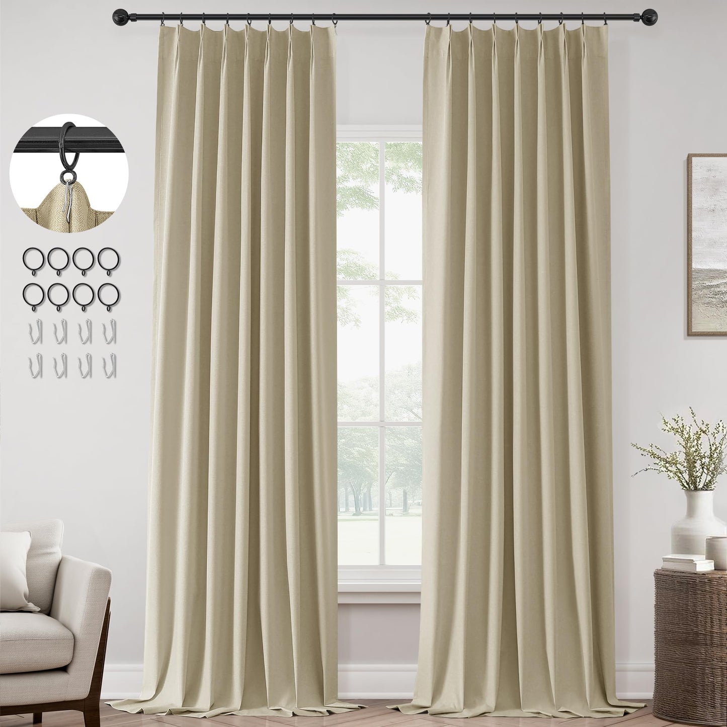 ChrisDowa Blackout Curtains 102" – 2 Panels