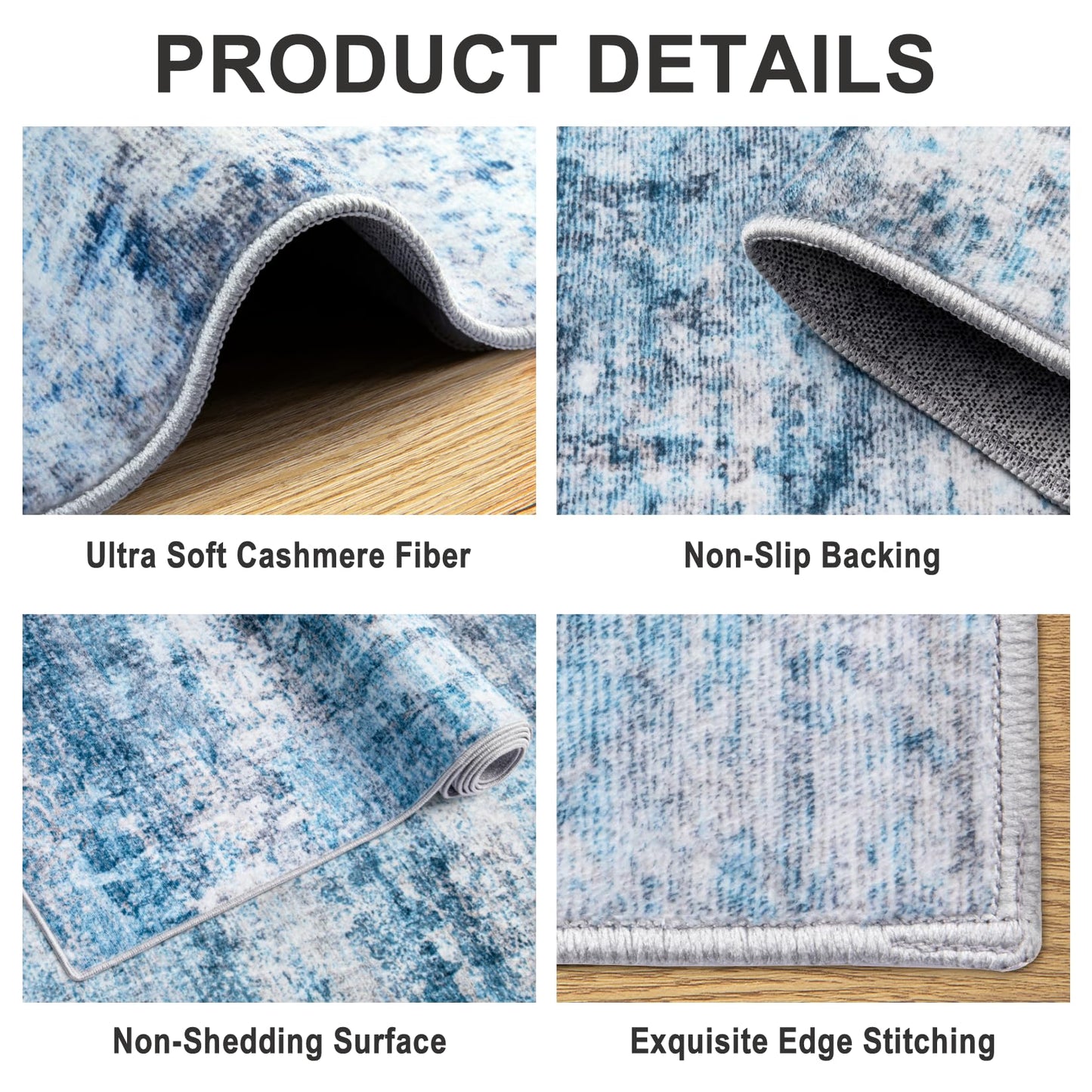 8x10 Ft Grey Abstract Area Rug