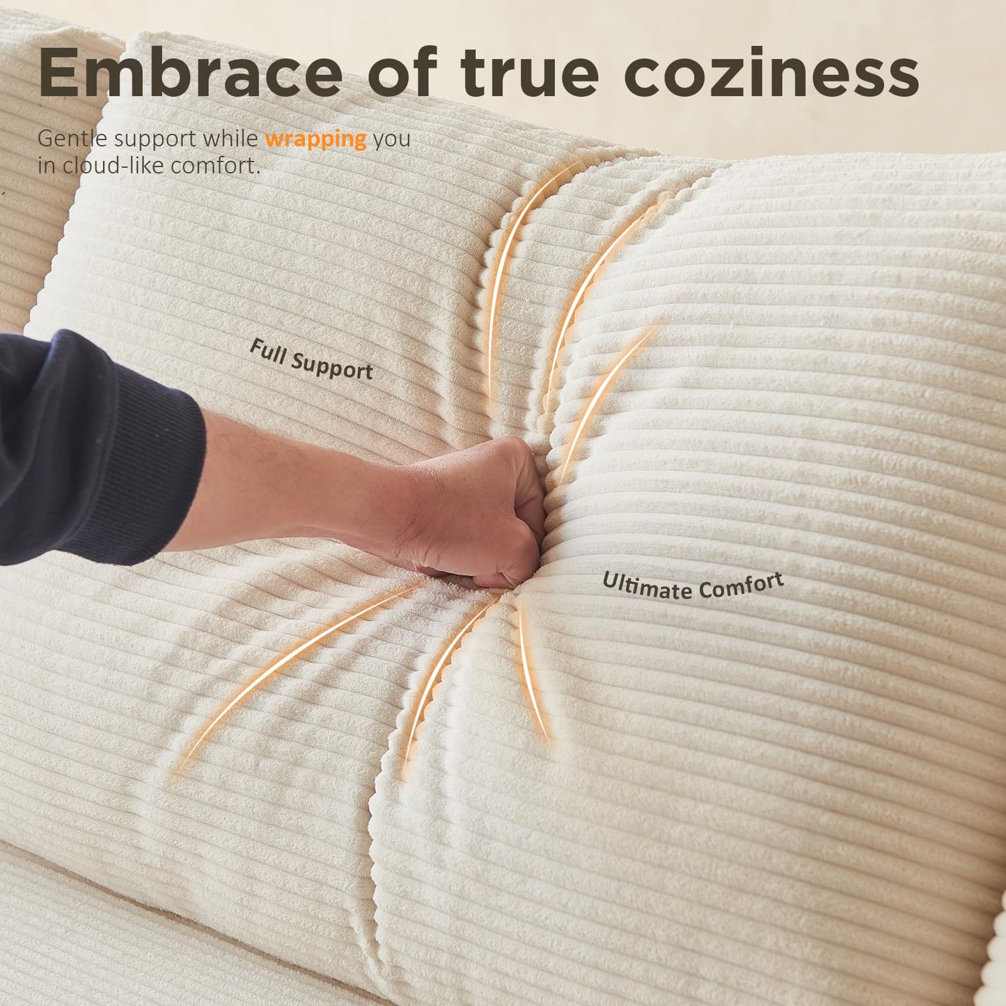 INGEROOM 108" Sectional Sofa – Dark Gray