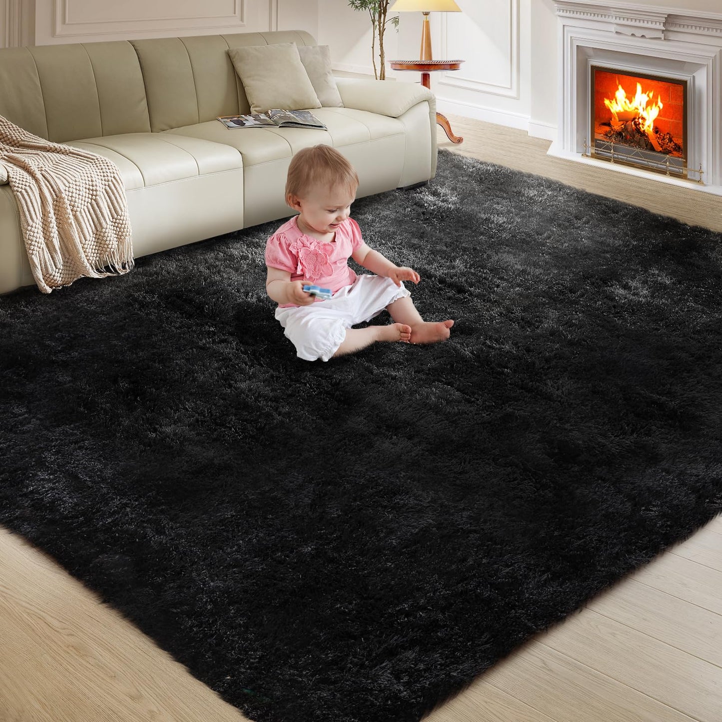 5x8 Grey Ultra-Soft Shag Rug