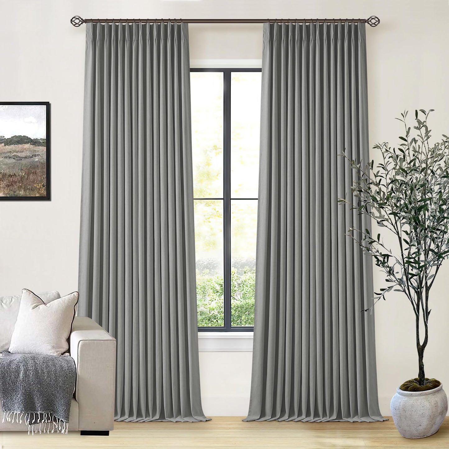 Linen Blackout Curtains 84" 2-Pack