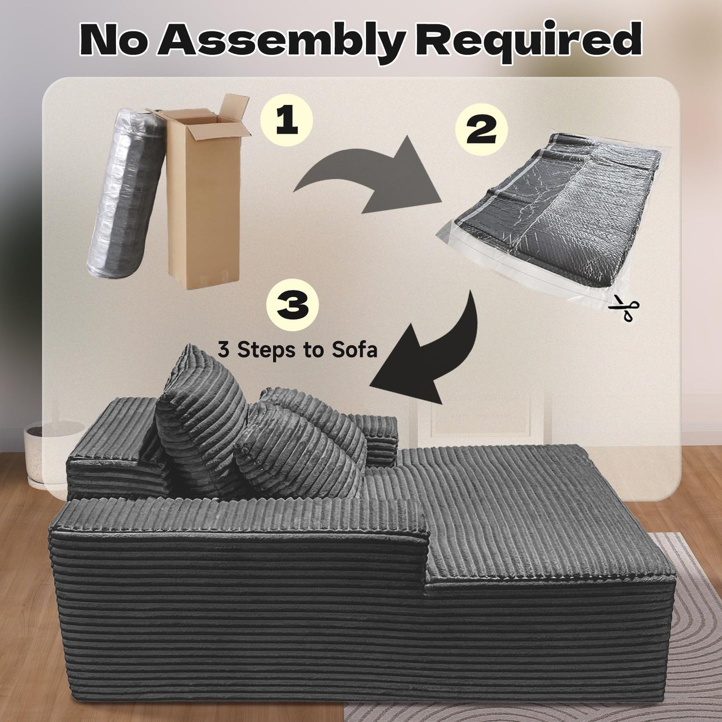 68" Beige Chaise Lounge Chair