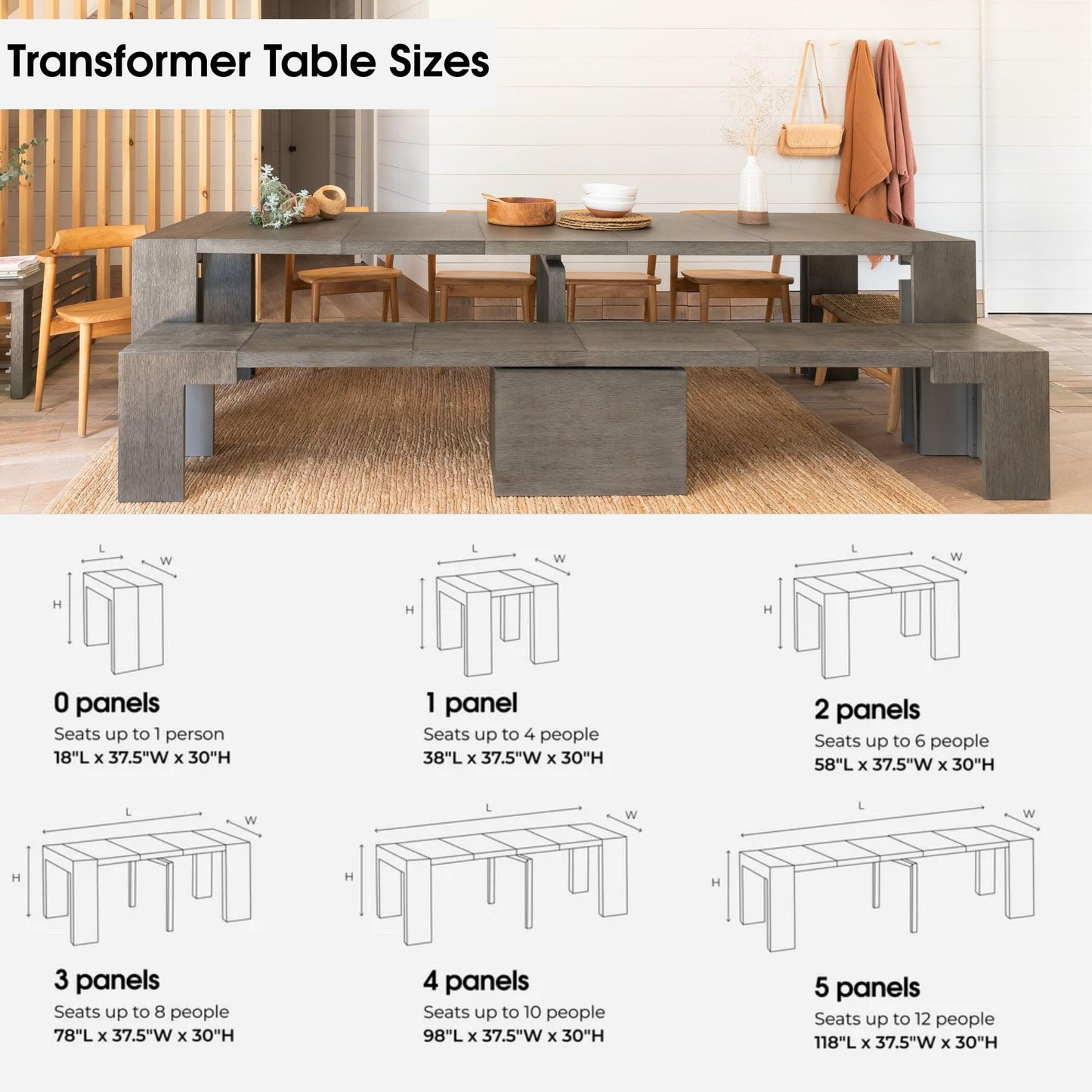 White Extendable Dining Table & Bench