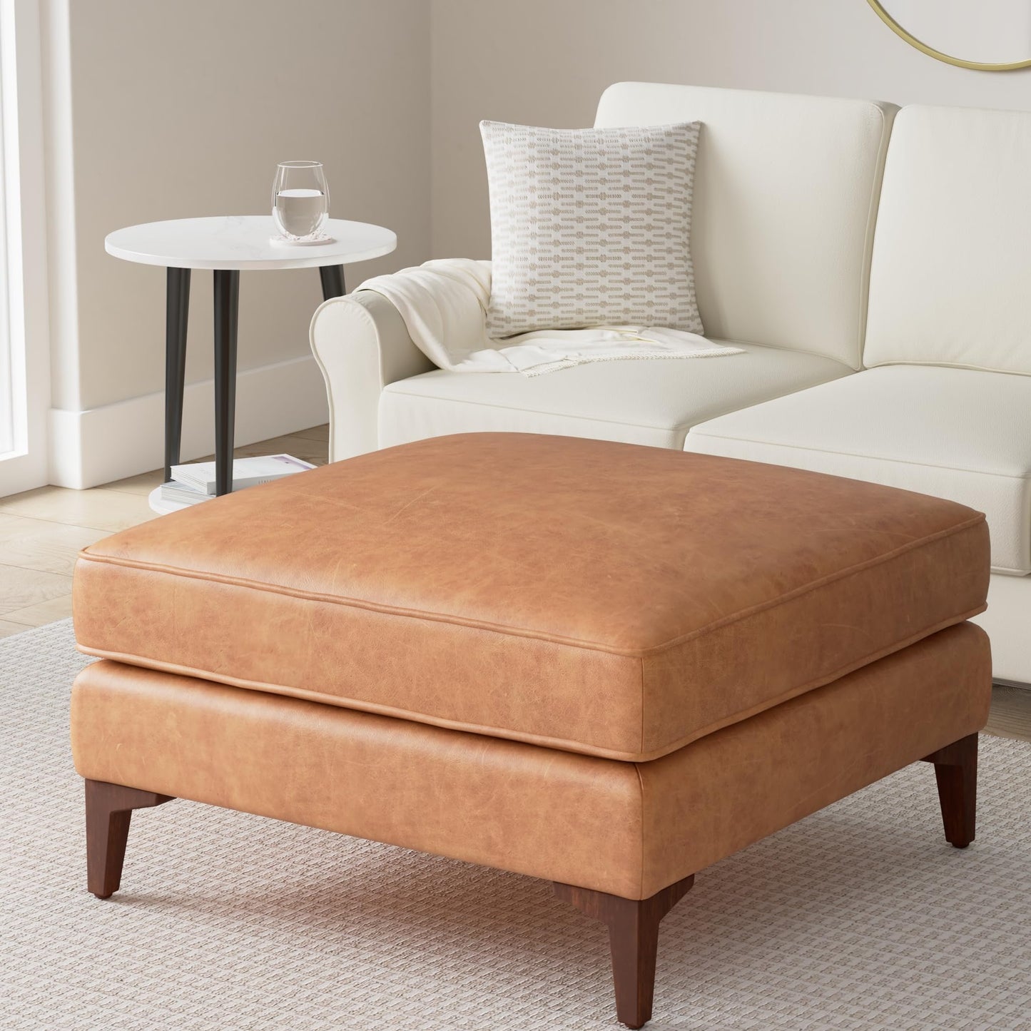 POLY & BARK 74" Leather Sofa – Cognac Tan