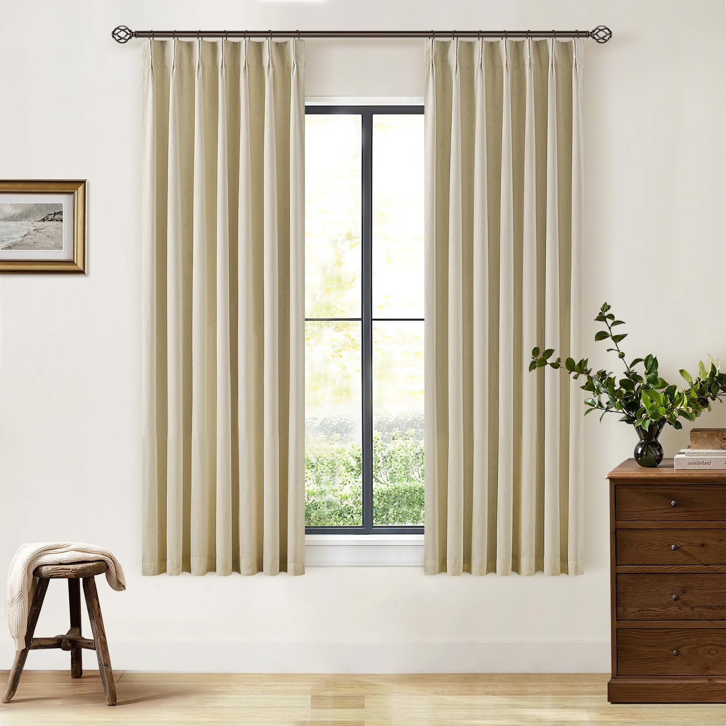Linen Blackout Curtains 84" 2-Pack